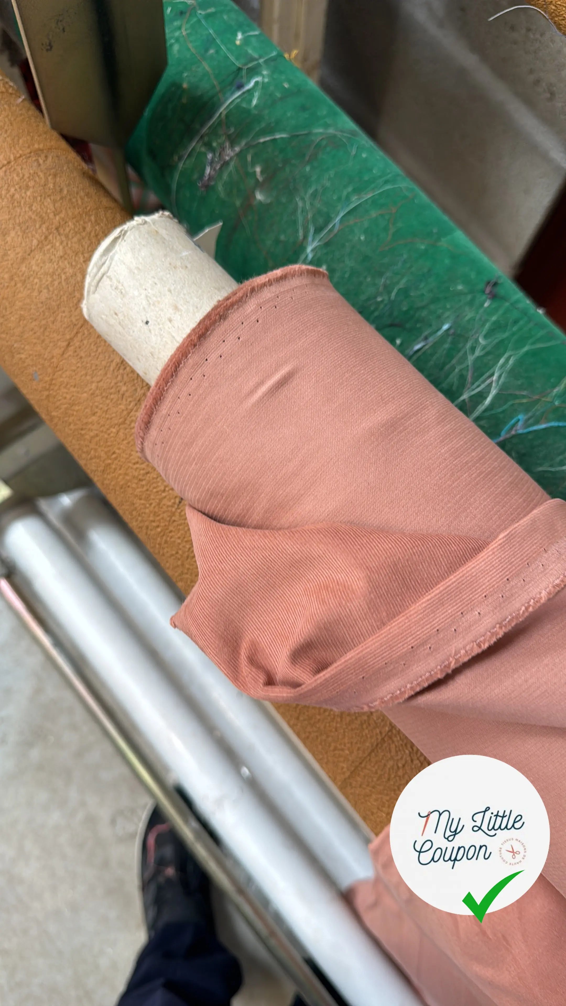 VELOURS CHEMISE 1000 RAIES ROSE TERRE - My Little Coupon