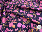VELOURS COTON BABYCORD FOIL FLOWERS – NAVY - My Little Coupon