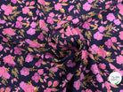 VELOURS COTON BABYCORD FOIL FLOWERS – NAVY - My Little Coupon