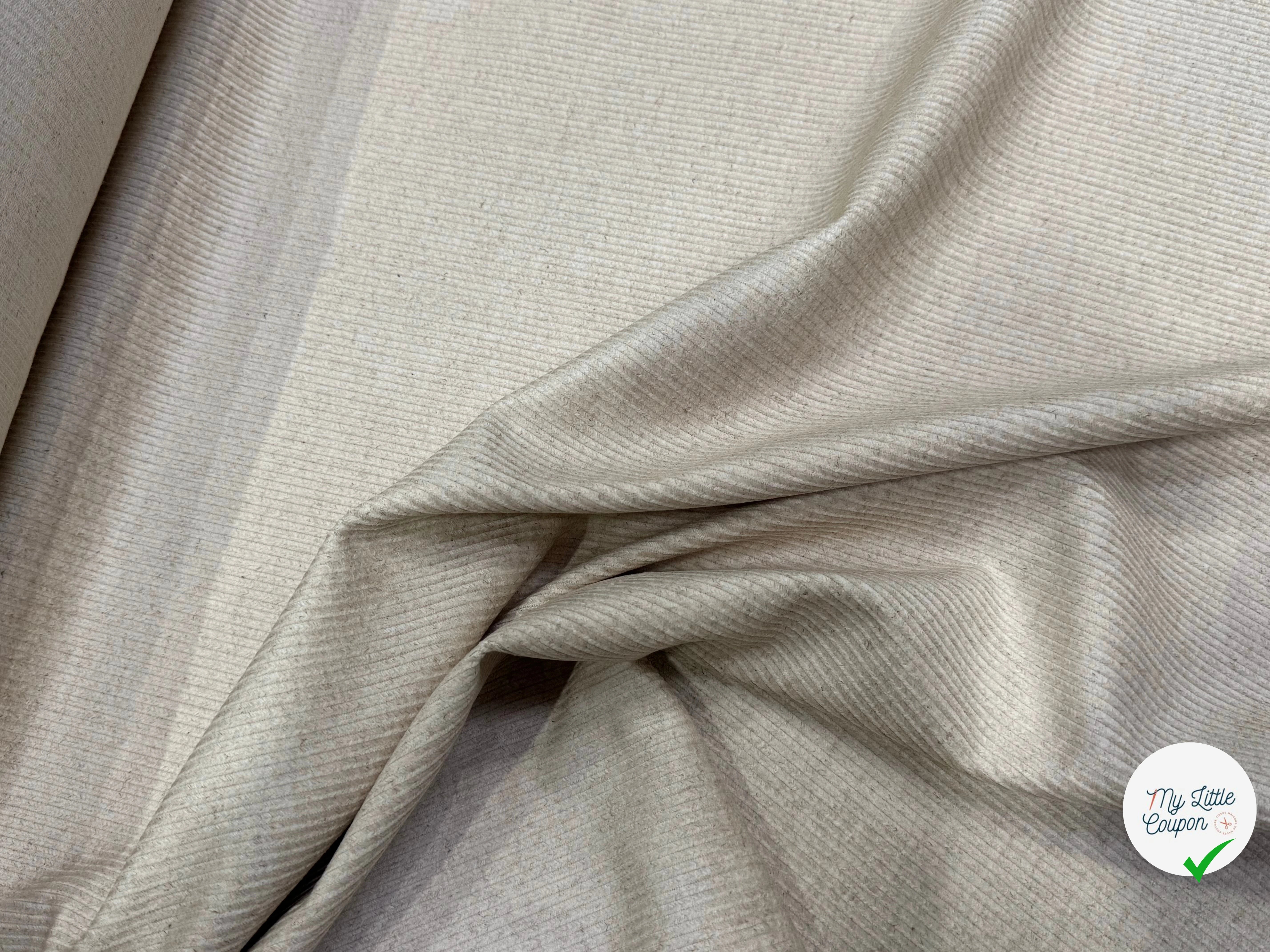 VELOURS COTON ET LIN 300 RAIES NATUREL 74% COTON 26% LIN - My Little Coupon