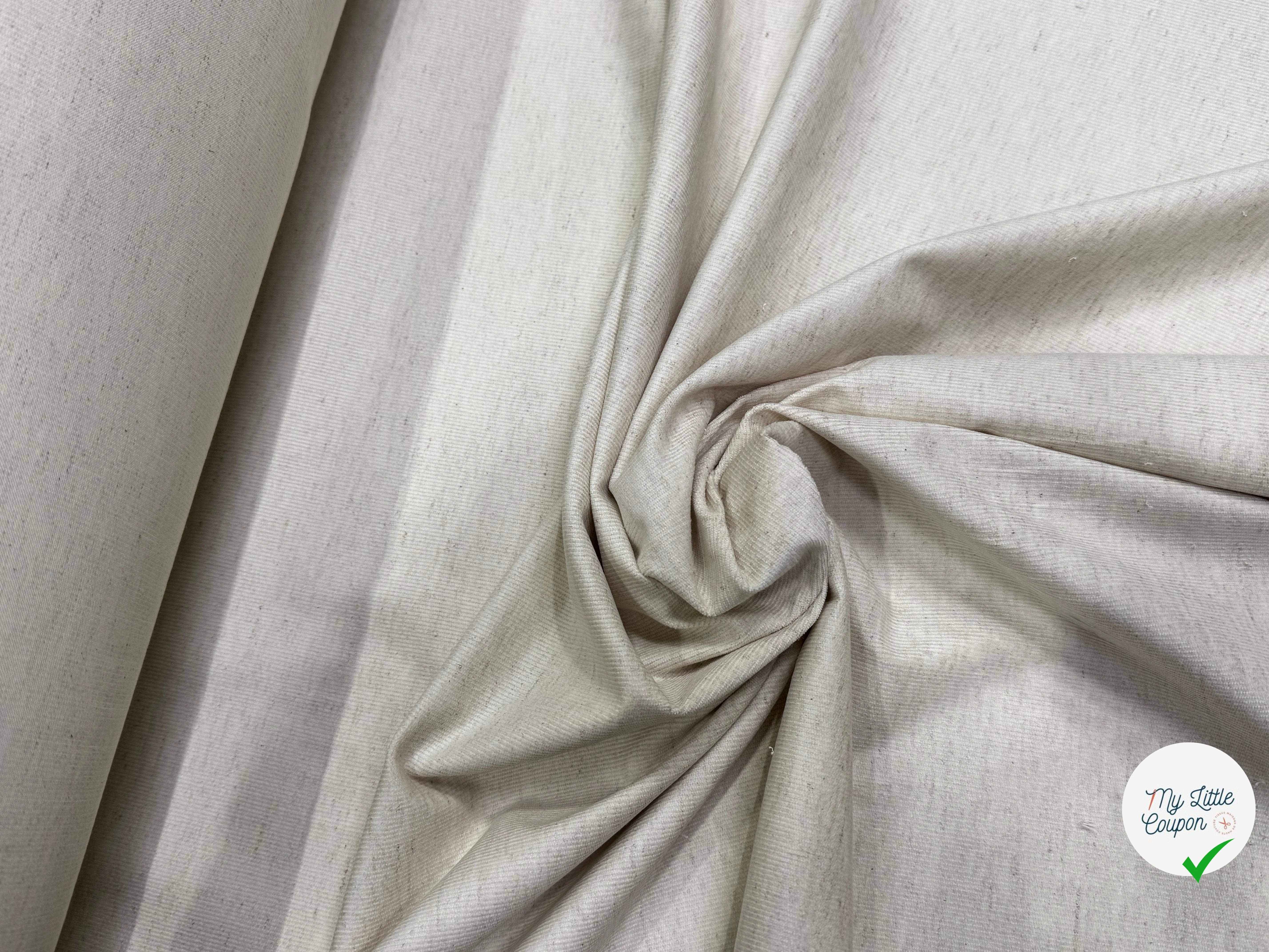 VELOURS COTON ET LIN 600 RAIES STRETCH NATUREL 82% COTON 16% LIN - My Little Coupon