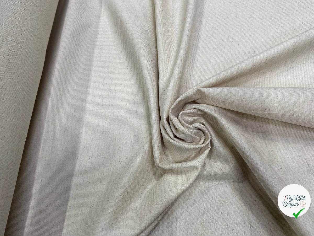 VELOURS COTON ET LIN 600 RAIES STRETCH NATUREL 82% COTON 16% LIN - My Little Coupon