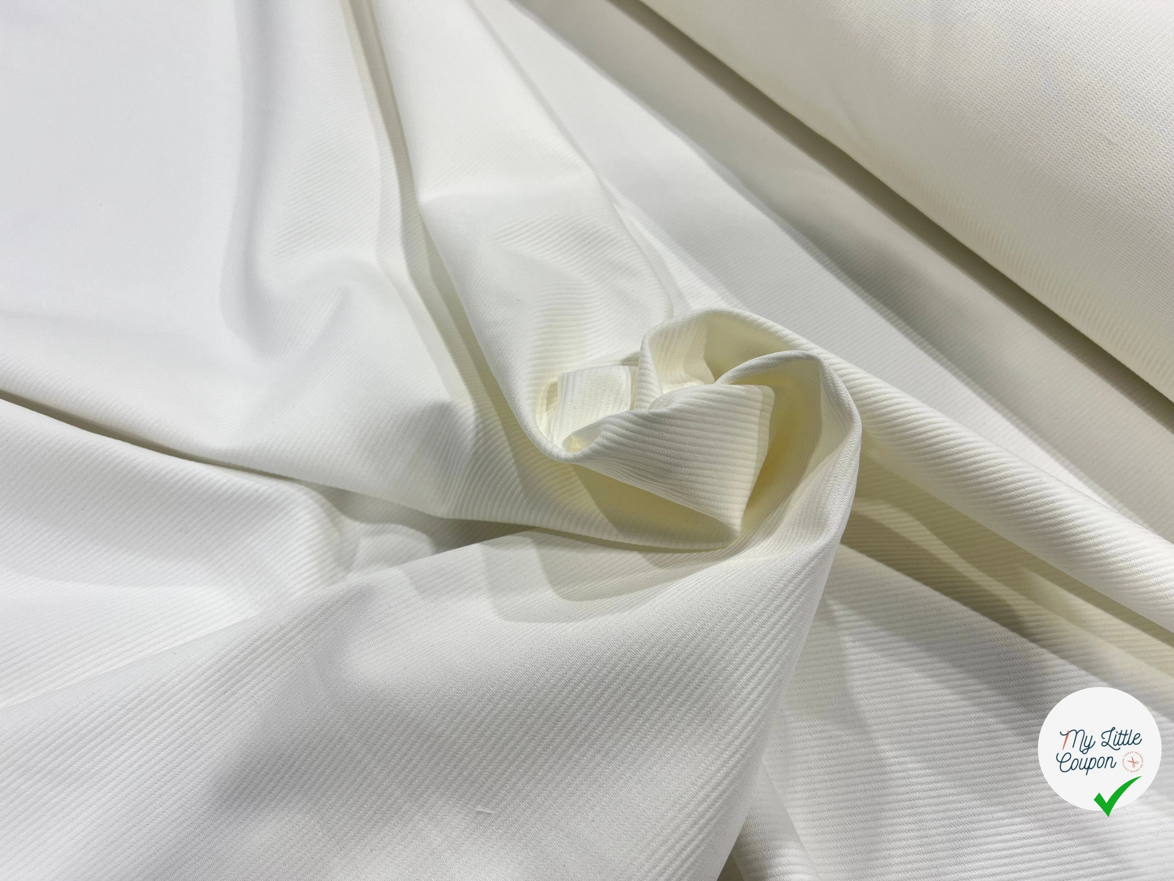 VELOURS COTON STRETCH BLANC CASSÉ - My Little Coupon