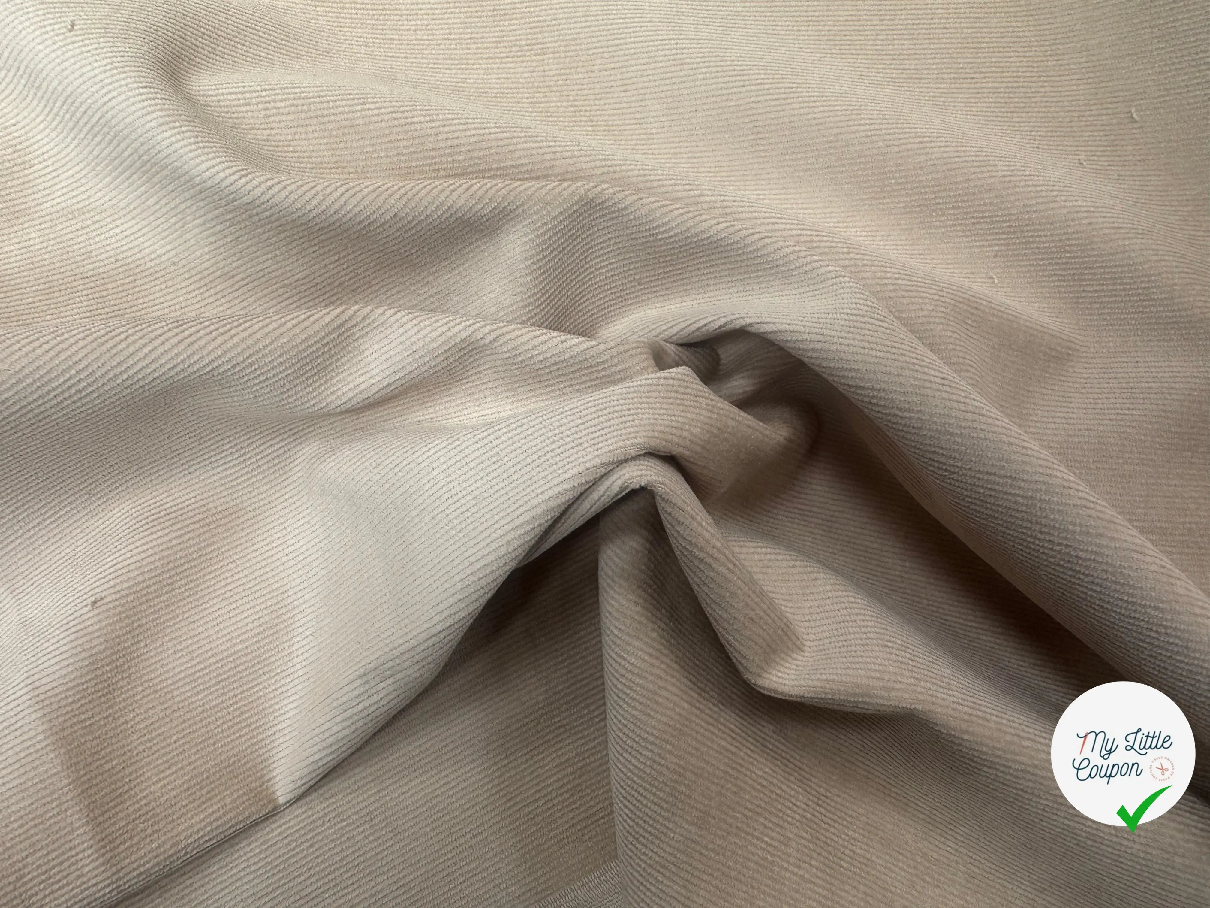 VELOURS DE COTON 1000 RAIE UNI BEIGE PALE - My Little Coupon