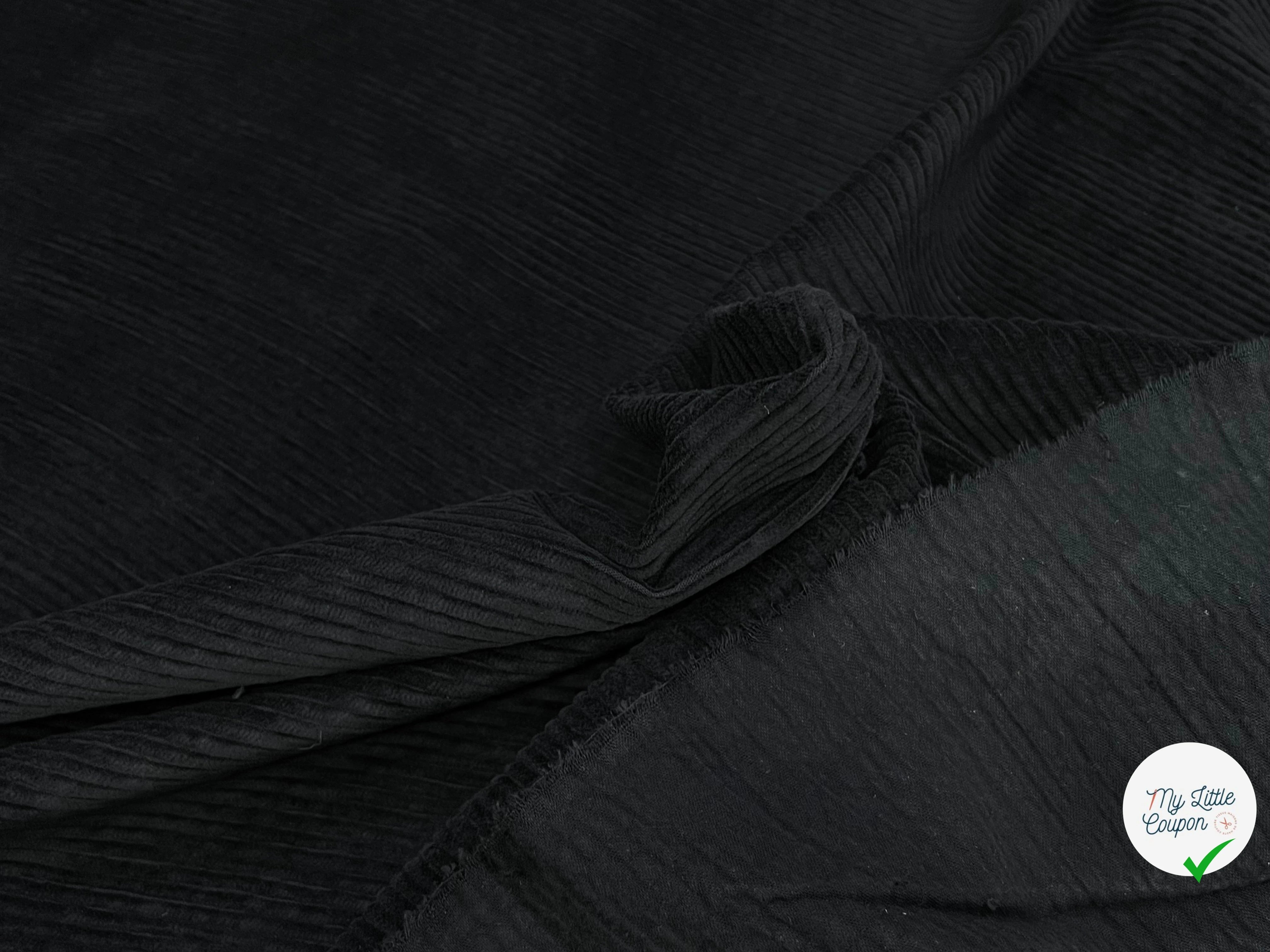 VELOURS DE COTON CLASSIC 500 RAIES NOIR - My Little Coupon