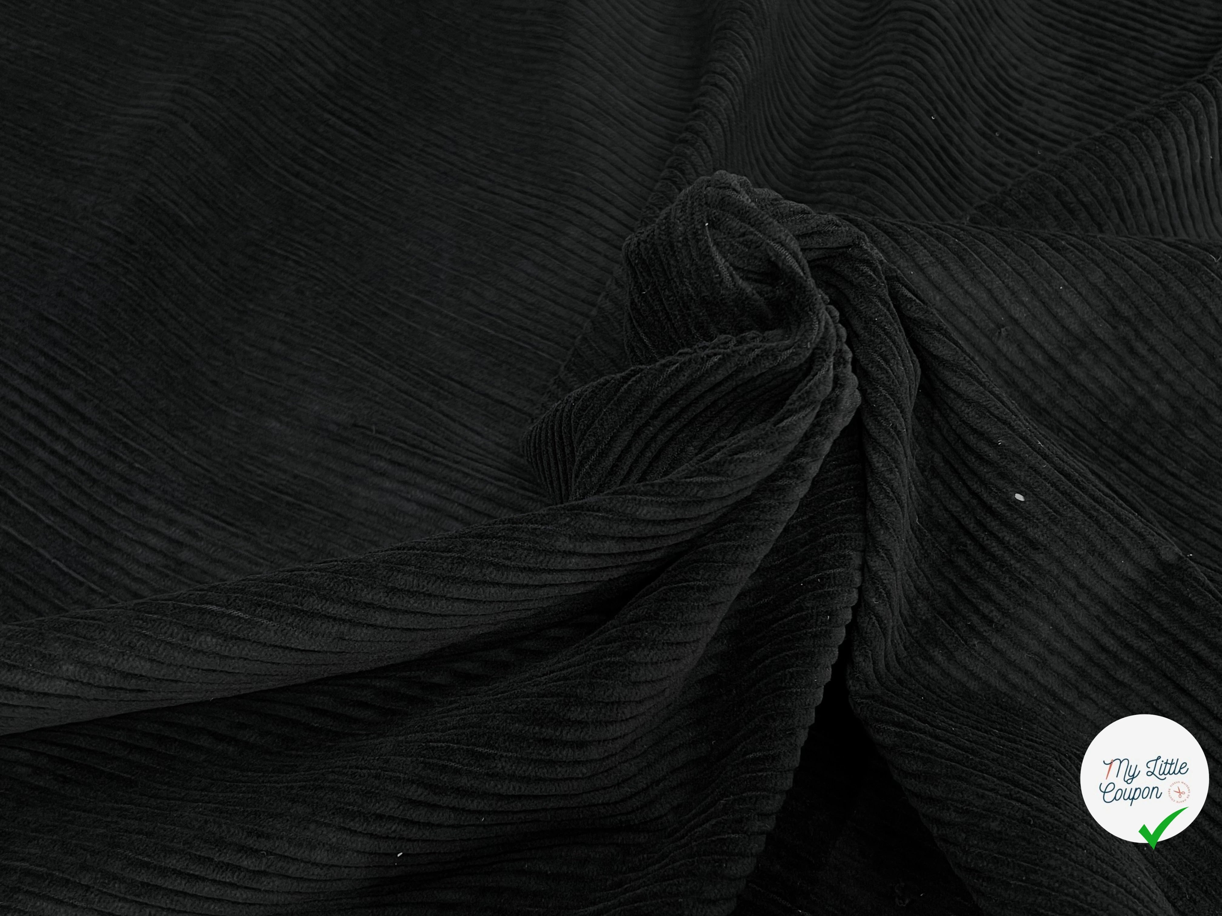 VELOURS DE COTON CLASSIC 500 RAIES NOIR - My Little Coupon