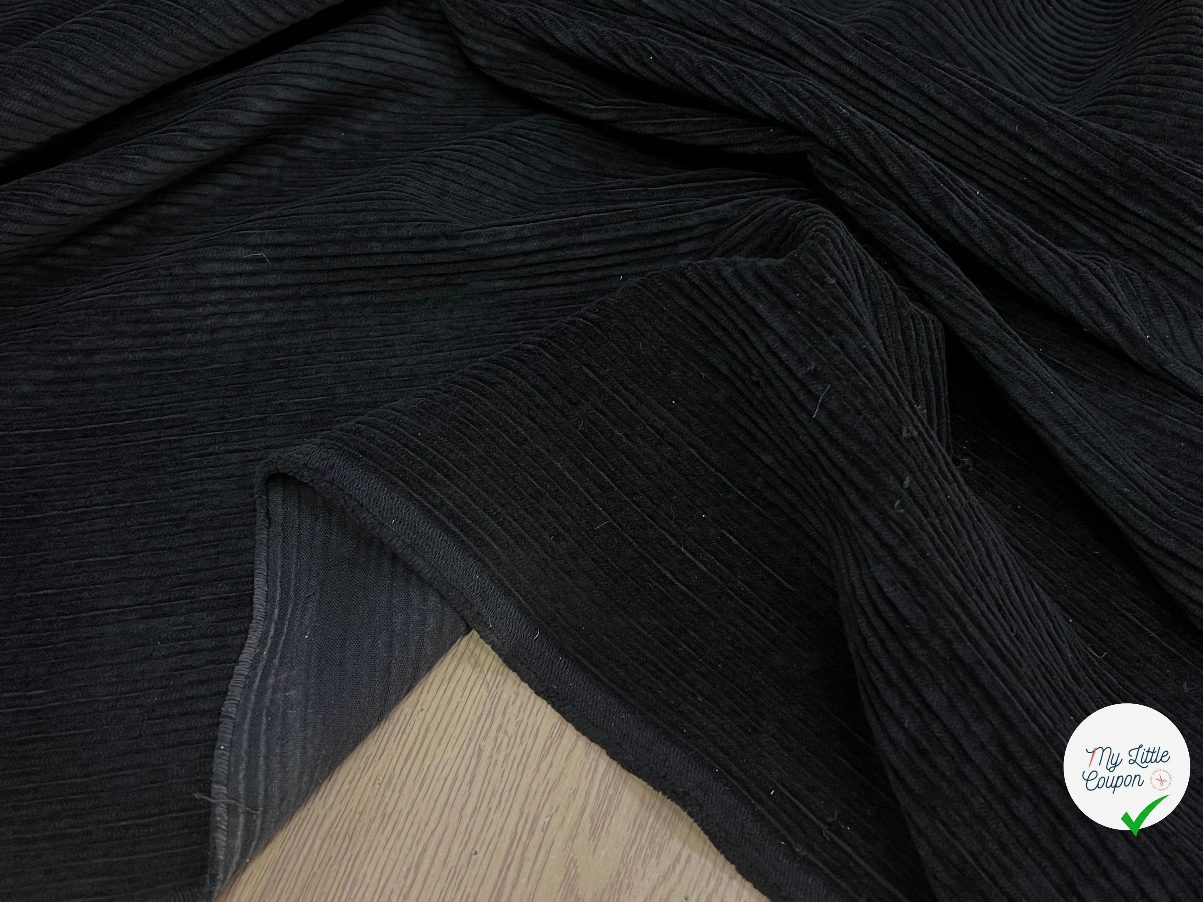 VELOURS DE COTON CLASSIC 500 RAIES NOIR - My Little Coupon