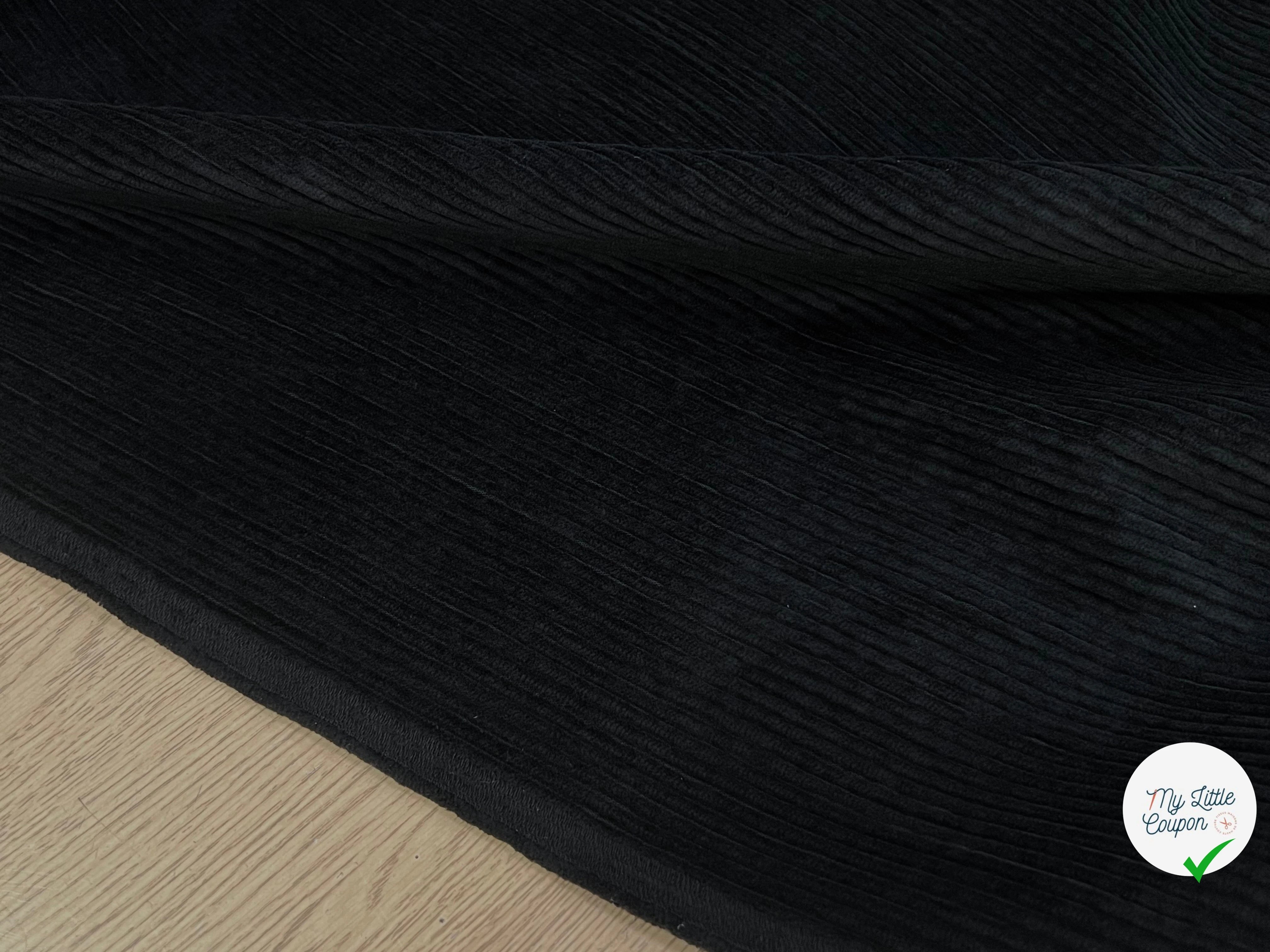 VELOURS DE COTON CLASSIC 500 RAIES NOIR - My Little Coupon