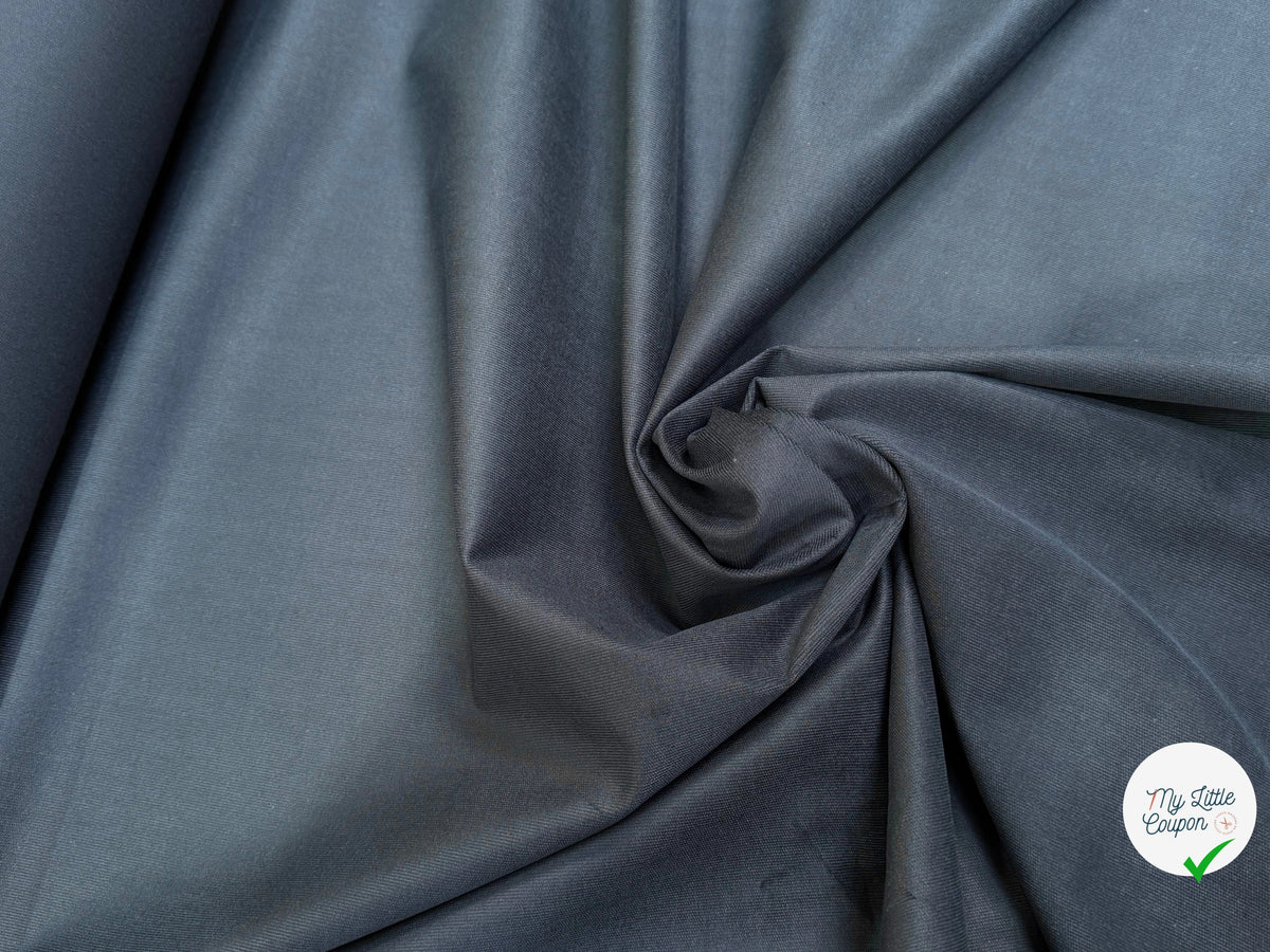 VELOURS DE COTON CLASSIQUE 1000 RAIES STRETCH BLEU MARINE FONCÉ 97% COTON - My Little Coupon