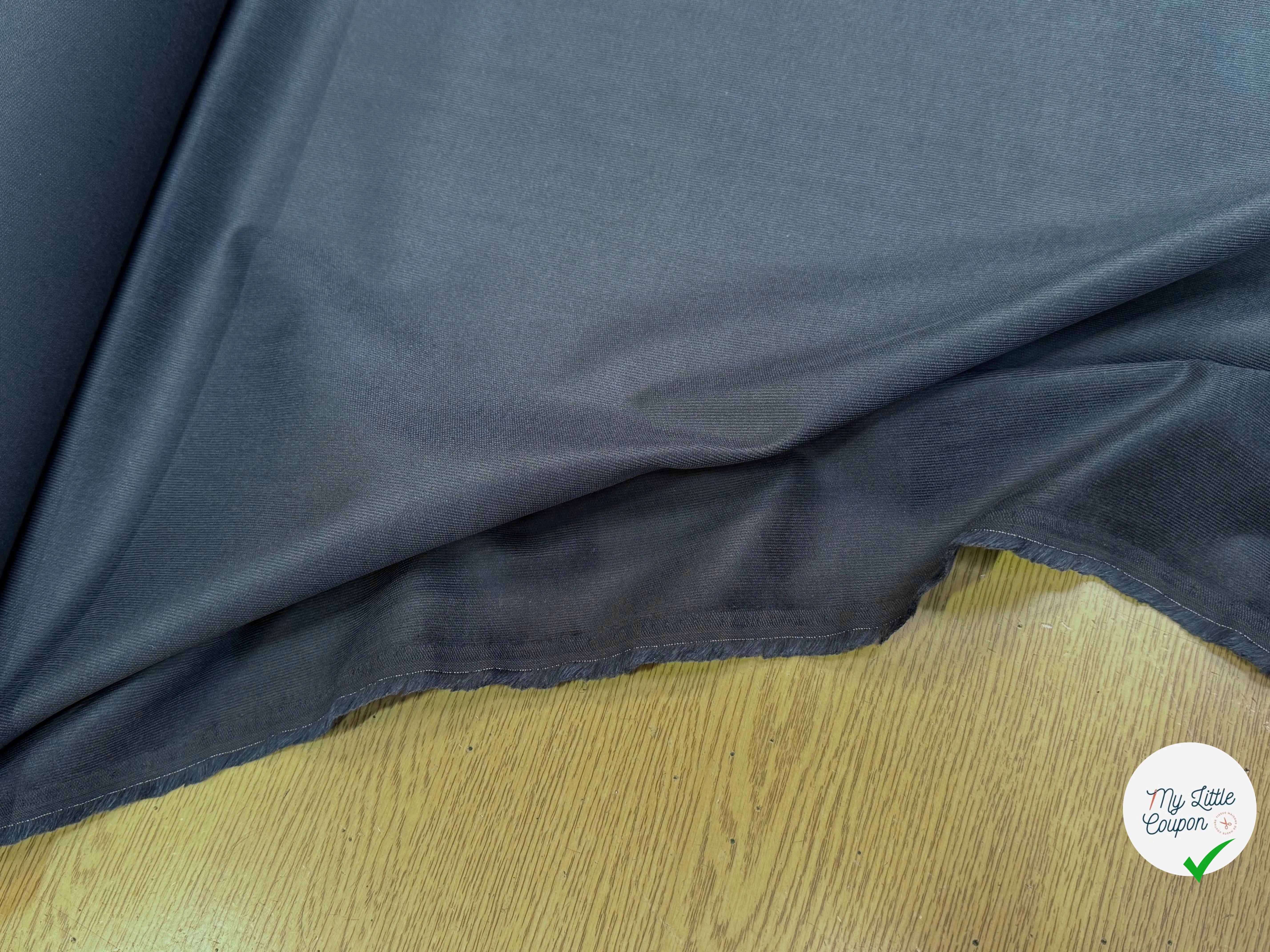 VELOURS DE COTON CLASSIQUE 1000 RAIES STRETCH BLEU MARINE FONCÉ 97% COTON - My Little Coupon