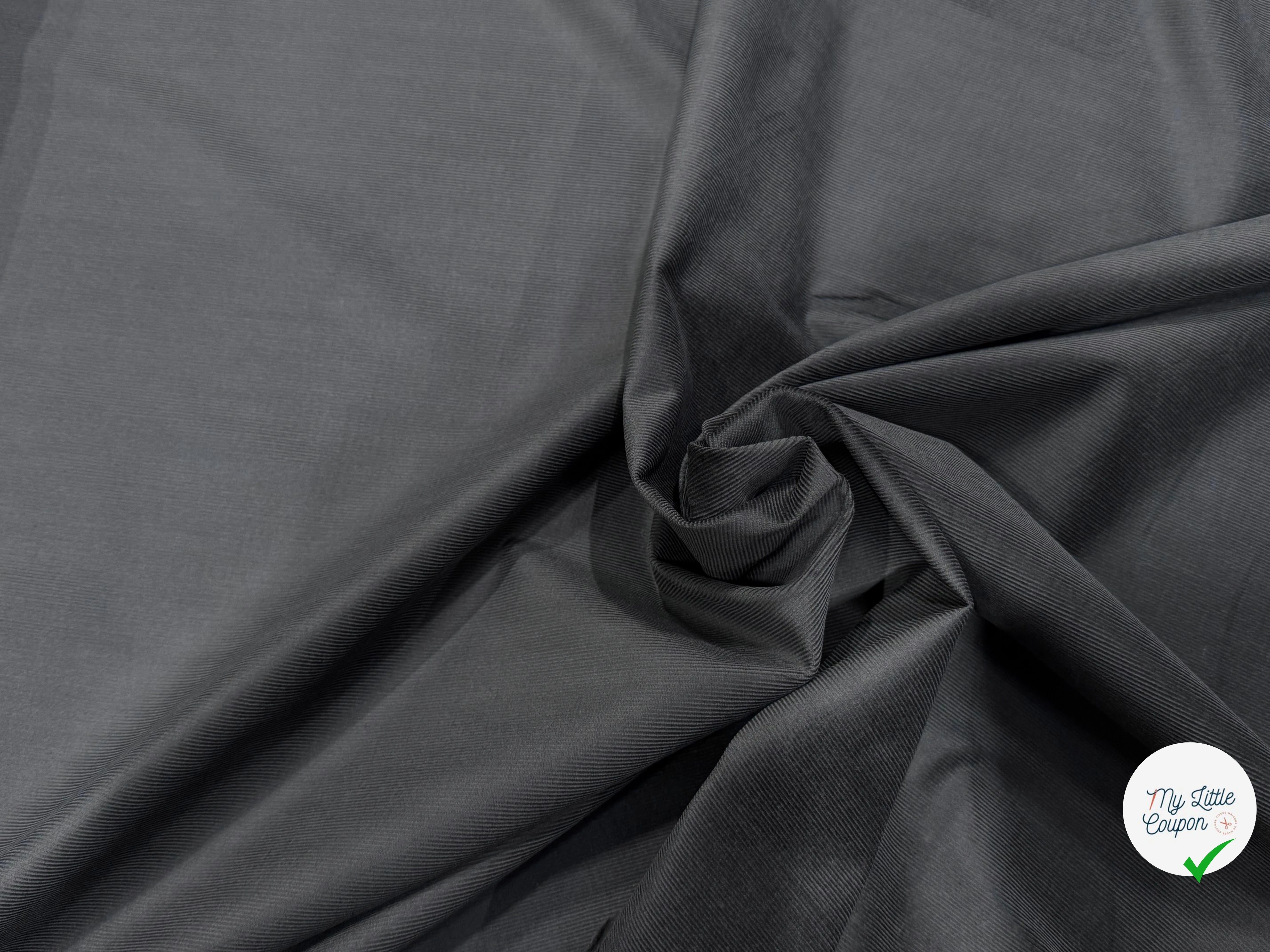 VELOURS DE COTON CLASSIQUE 1000 RAIES STRETCH GRIS 98% COTON - My Little Coupon