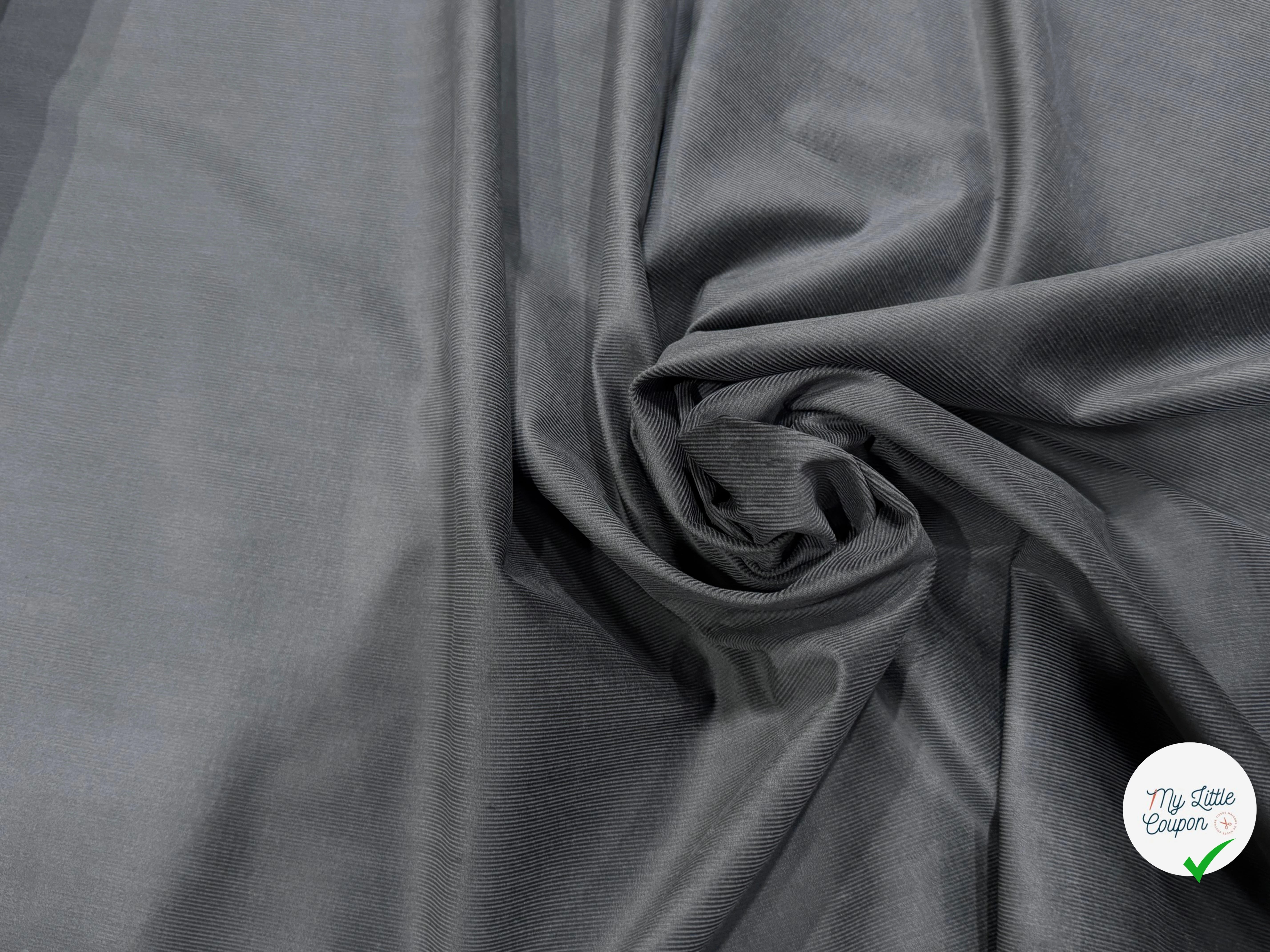 VELOURS DE COTON CLASSIQUE 1000 RAIES STRETCH GRIS 98% COTON - My Little Coupon