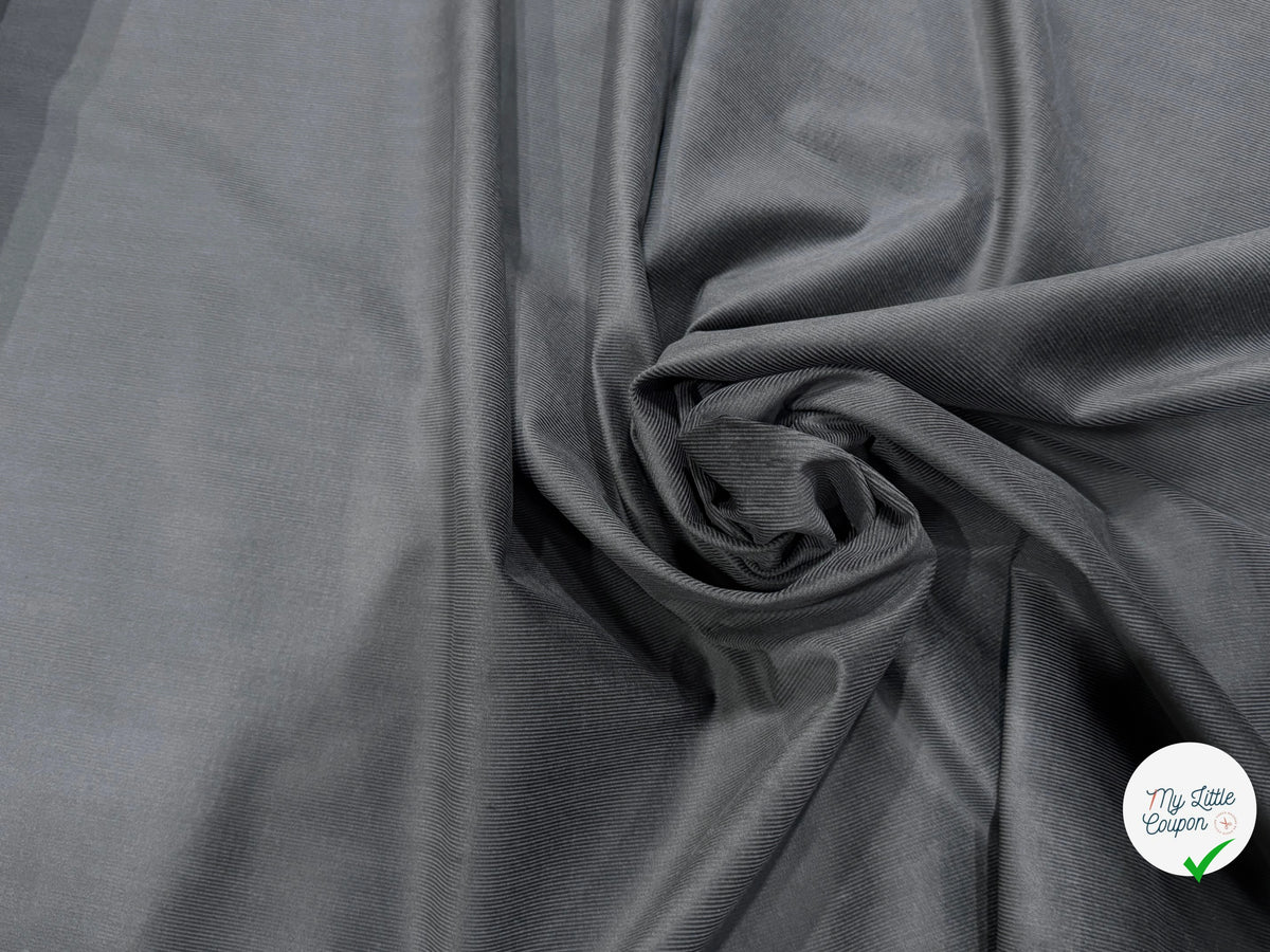 VELOURS DE COTON CLASSIQUE 1000 RAIES STRETCH GRIS 98% COTON - My Little Coupon