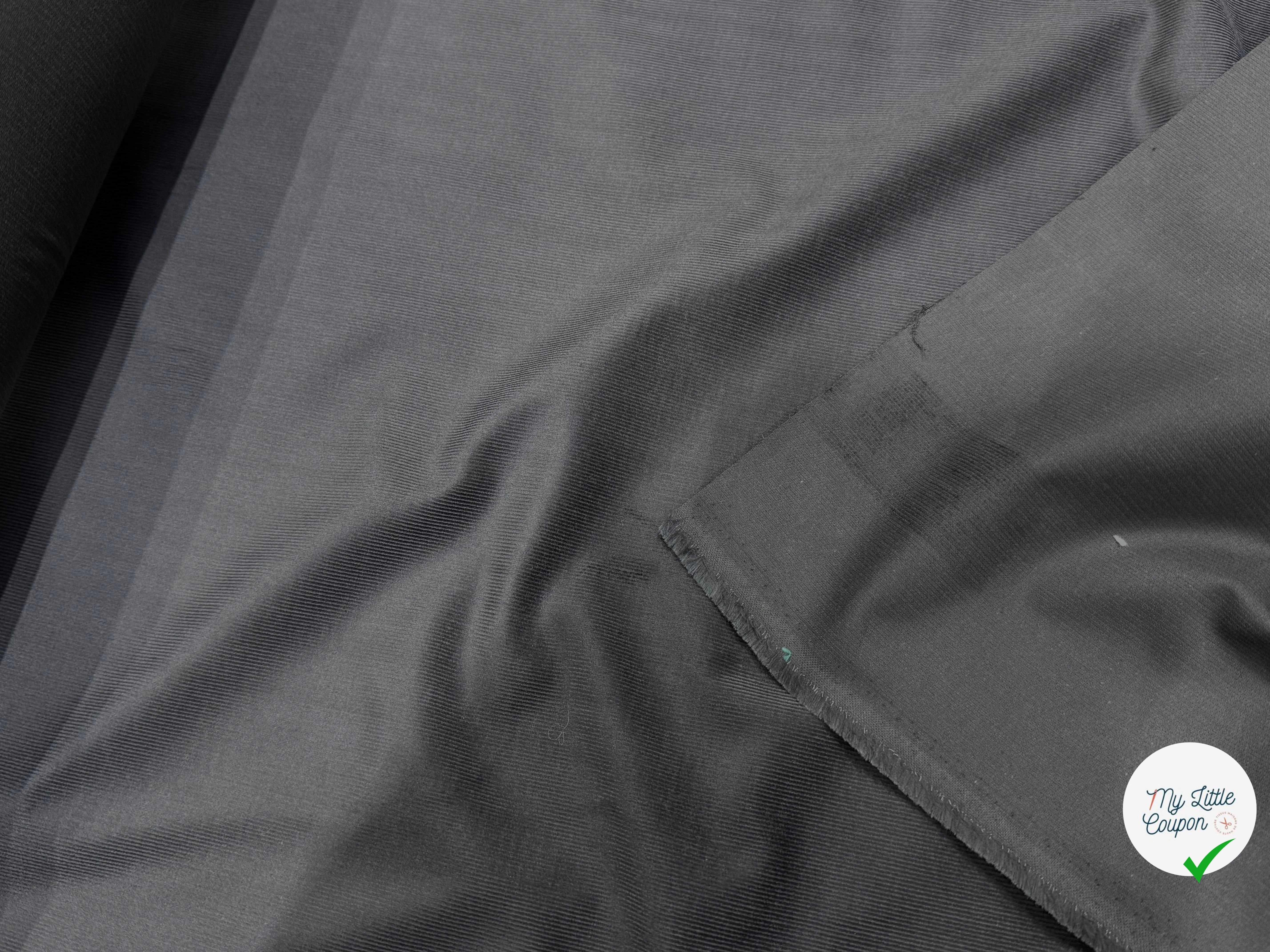 VELOURS DE COTON CLASSIQUE 1000 RAIES STRETCH GRIS 98% COTON - My Little Coupon