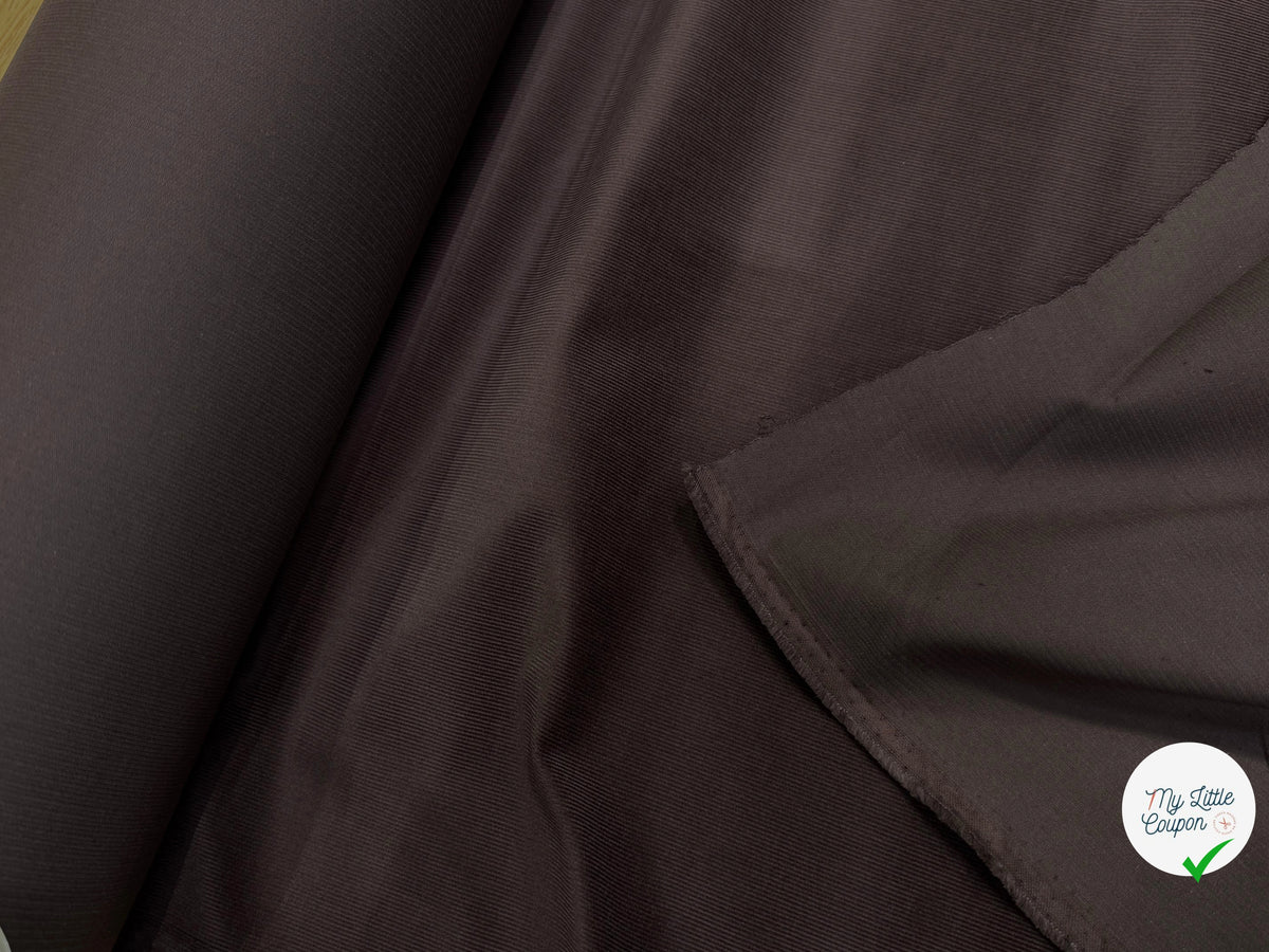 VELOURS DE COTON CLASSIQUE 1000 RAIES STRETCH MARRON FONCÉ 98% COTON - My Little Coupon