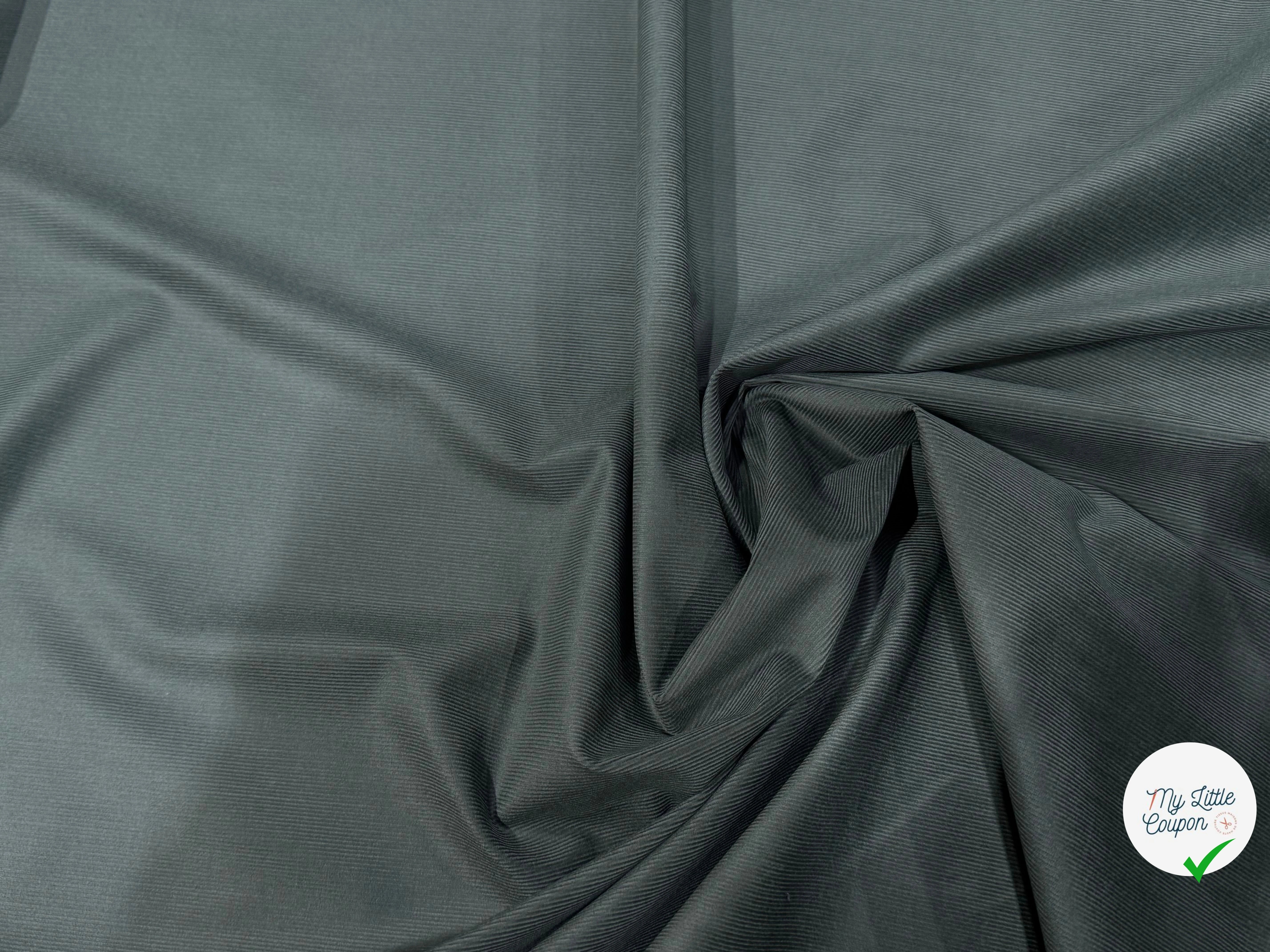 VELOURS DE COTON CLASSIQUE 1000 RAIES STRETCH VERT 98% COTON - My Little Coupon