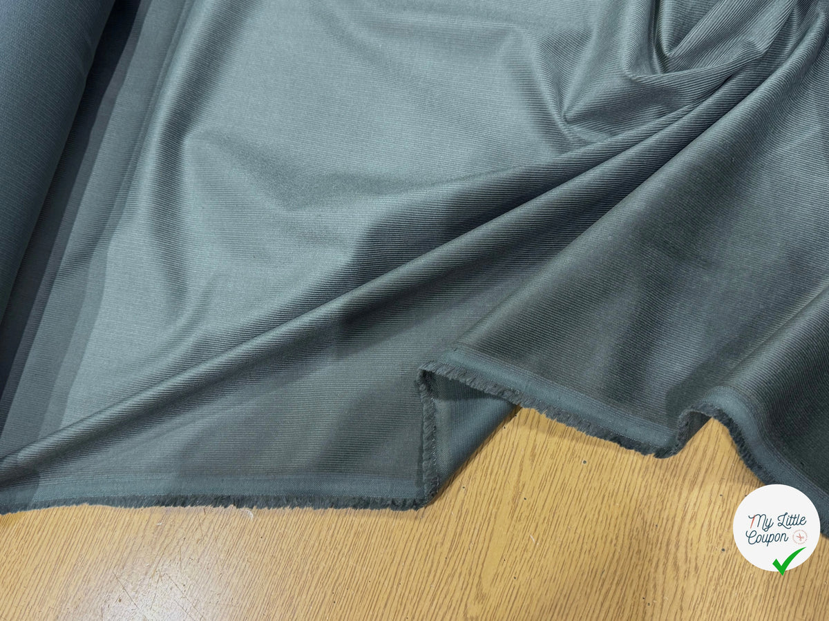 VELOURS DE COTON CLASSIQUE 1000 RAIES STRETCH VERT 98% COTON - My Little Coupon