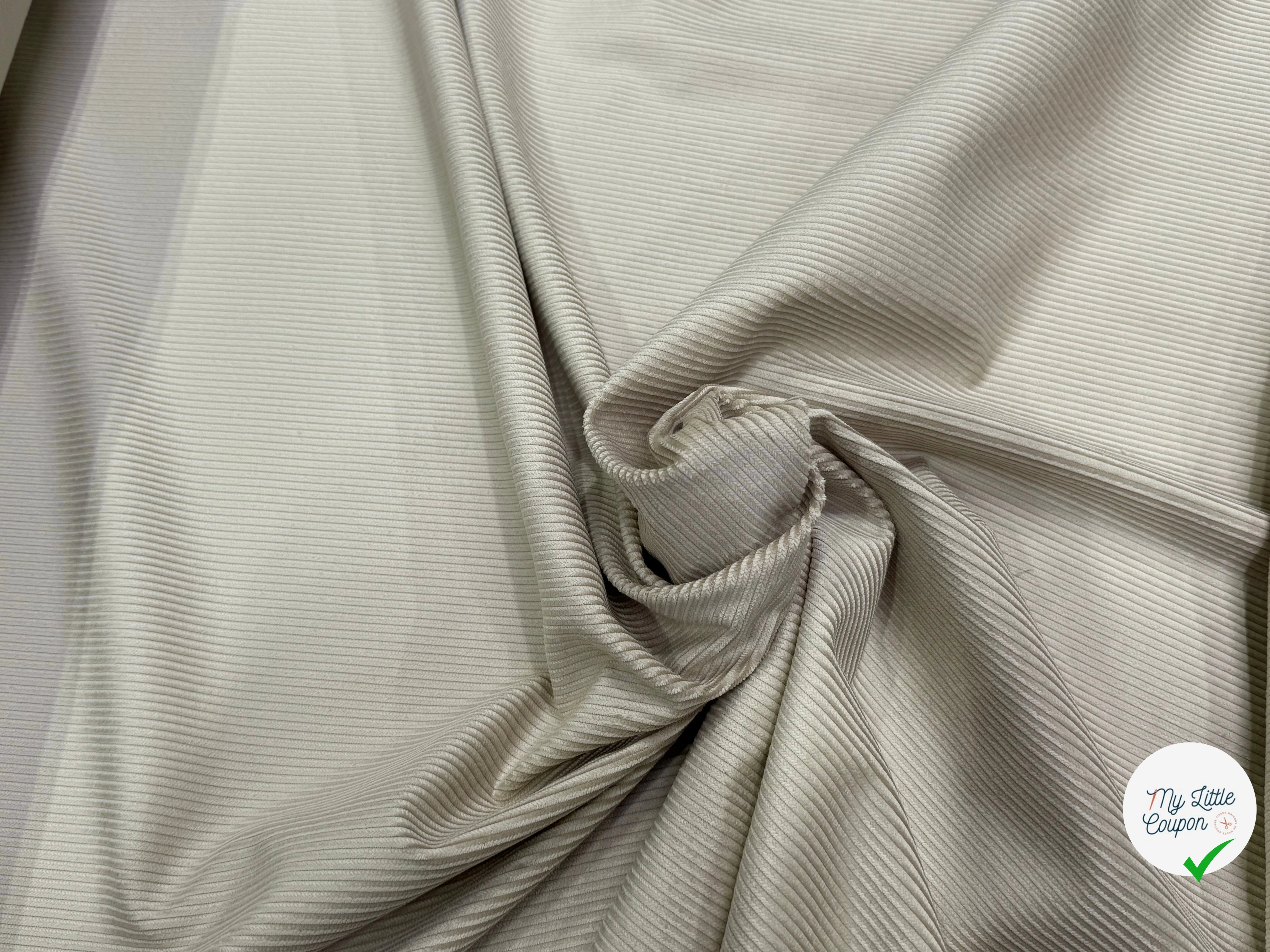 VELOURS DE COTON CLASSIQUE 300 RAIES BEIGE 100% COTON - My Little Coupon