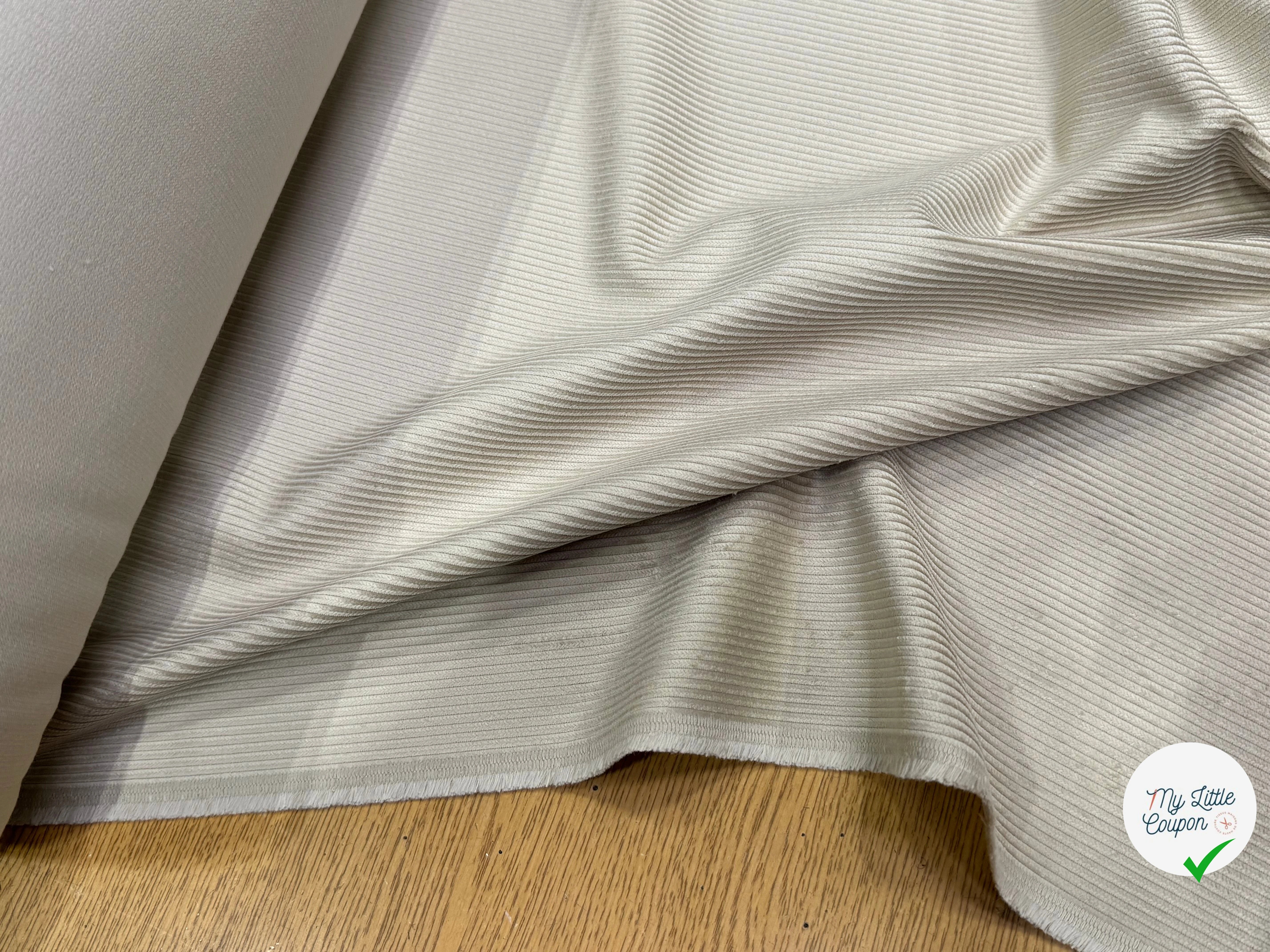 VELOURS DE COTON CLASSIQUE 300 RAIES BEIGE 100% COTON - My Little Coupon
