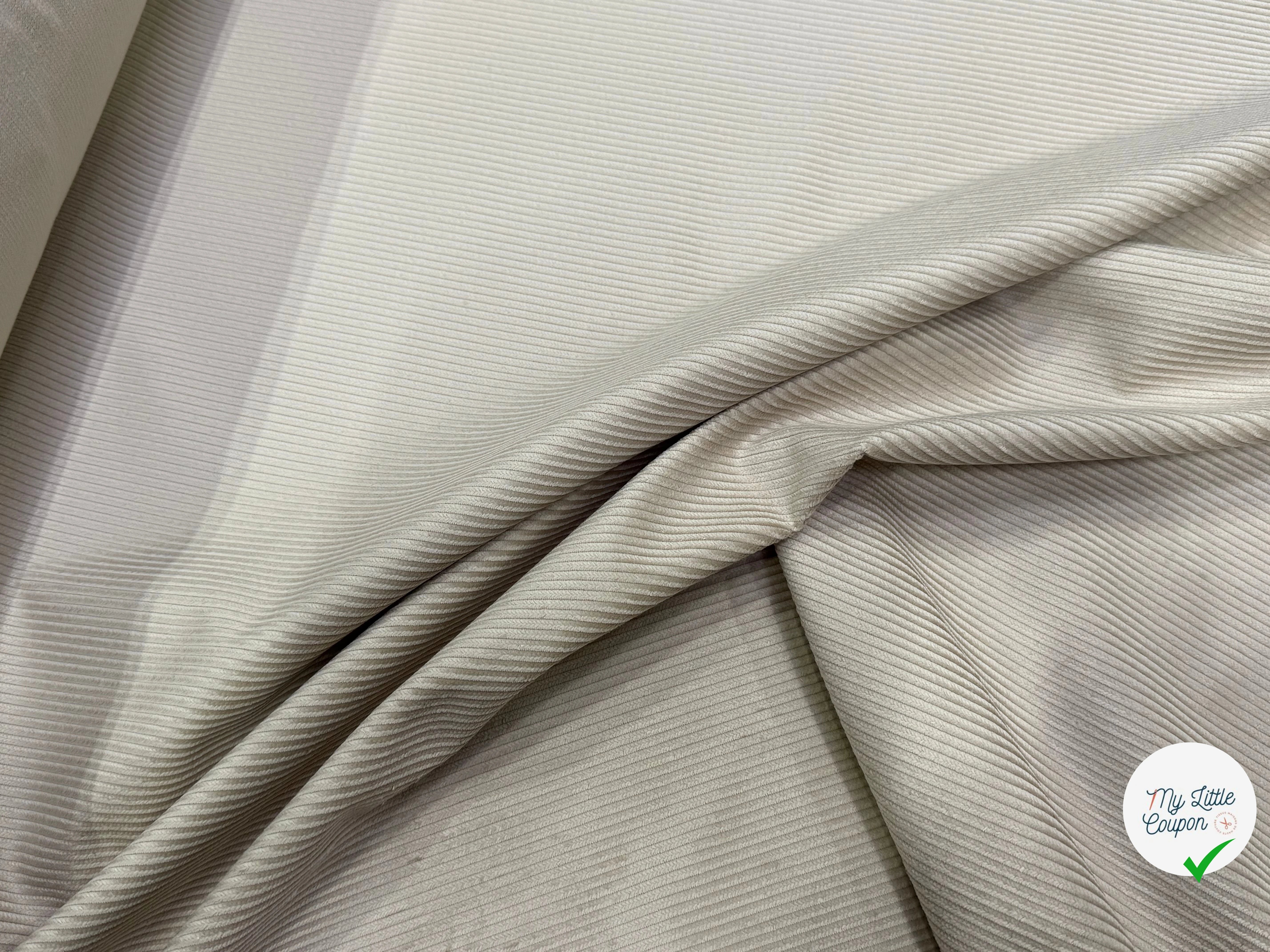 VELOURS DE COTON CLASSIQUE 300 RAIES BEIGE 100% COTON - My Little Coupon