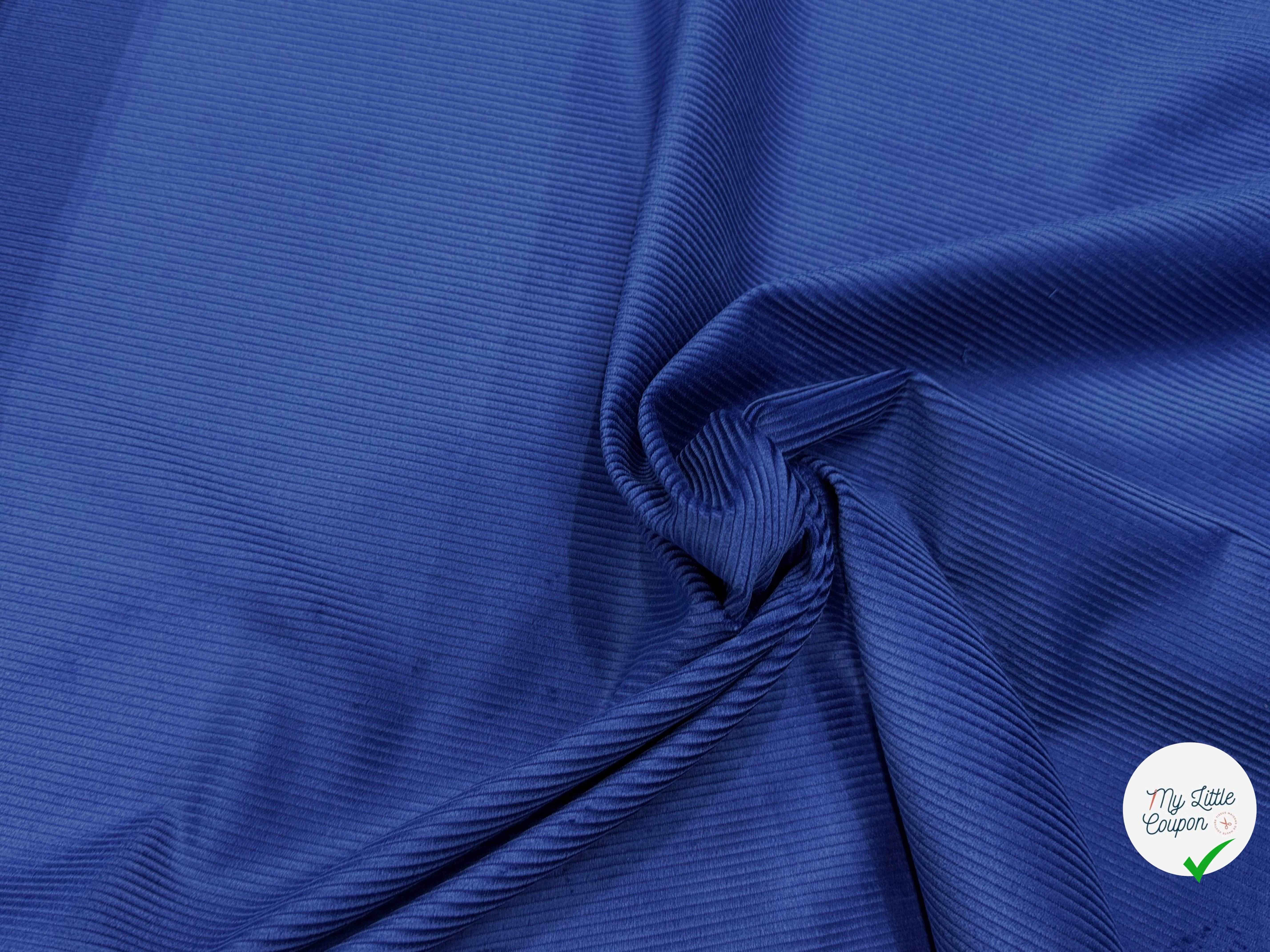 VELOURS DE COTON CLASSIQUE 300 RAIES BLEU 100% COTON - My Little Coupon