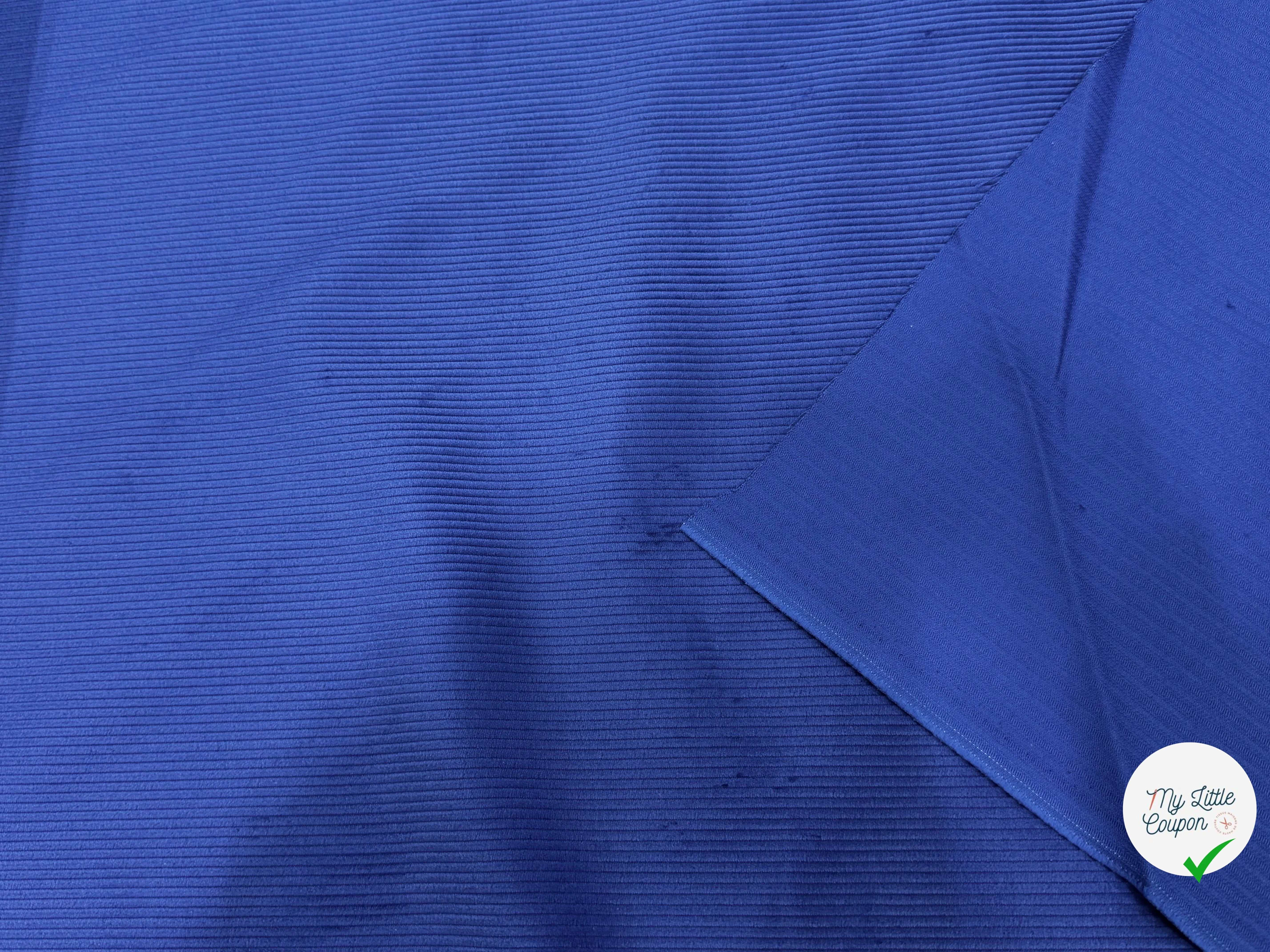 VELOURS DE COTON CLASSIQUE 300 RAIES BLEU 100% COTON - My Little Coupon