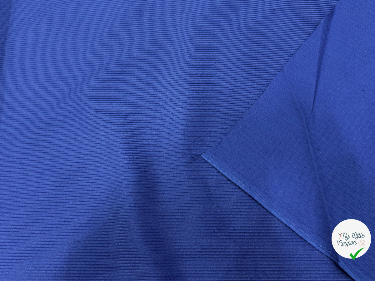 VELOURS DE COTON CLASSIQUE 300 RAIES BLEU 100% COTON - My Little Coupon