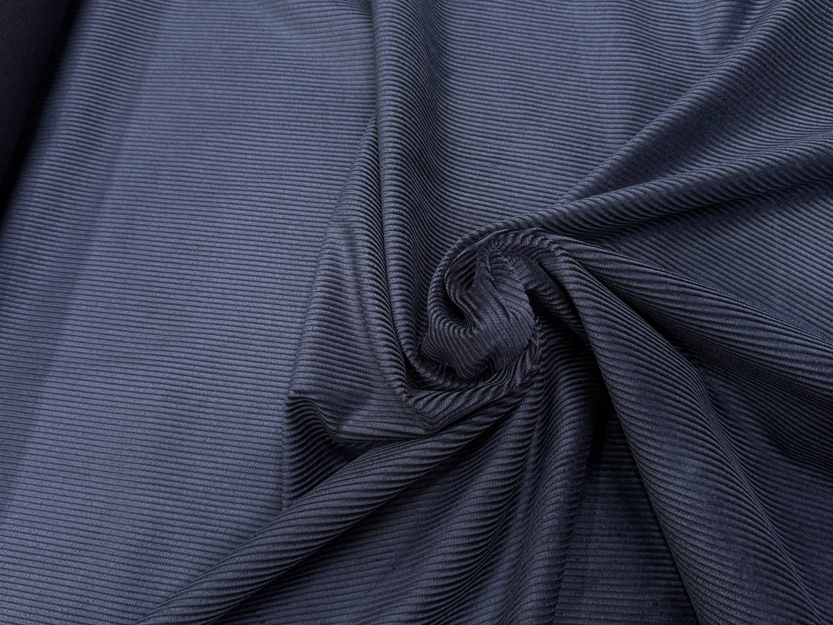 VELOURS DE COTON CLASSIQUE 300 RAIES BLEU MARINE 100% COTON - My Little Coupon