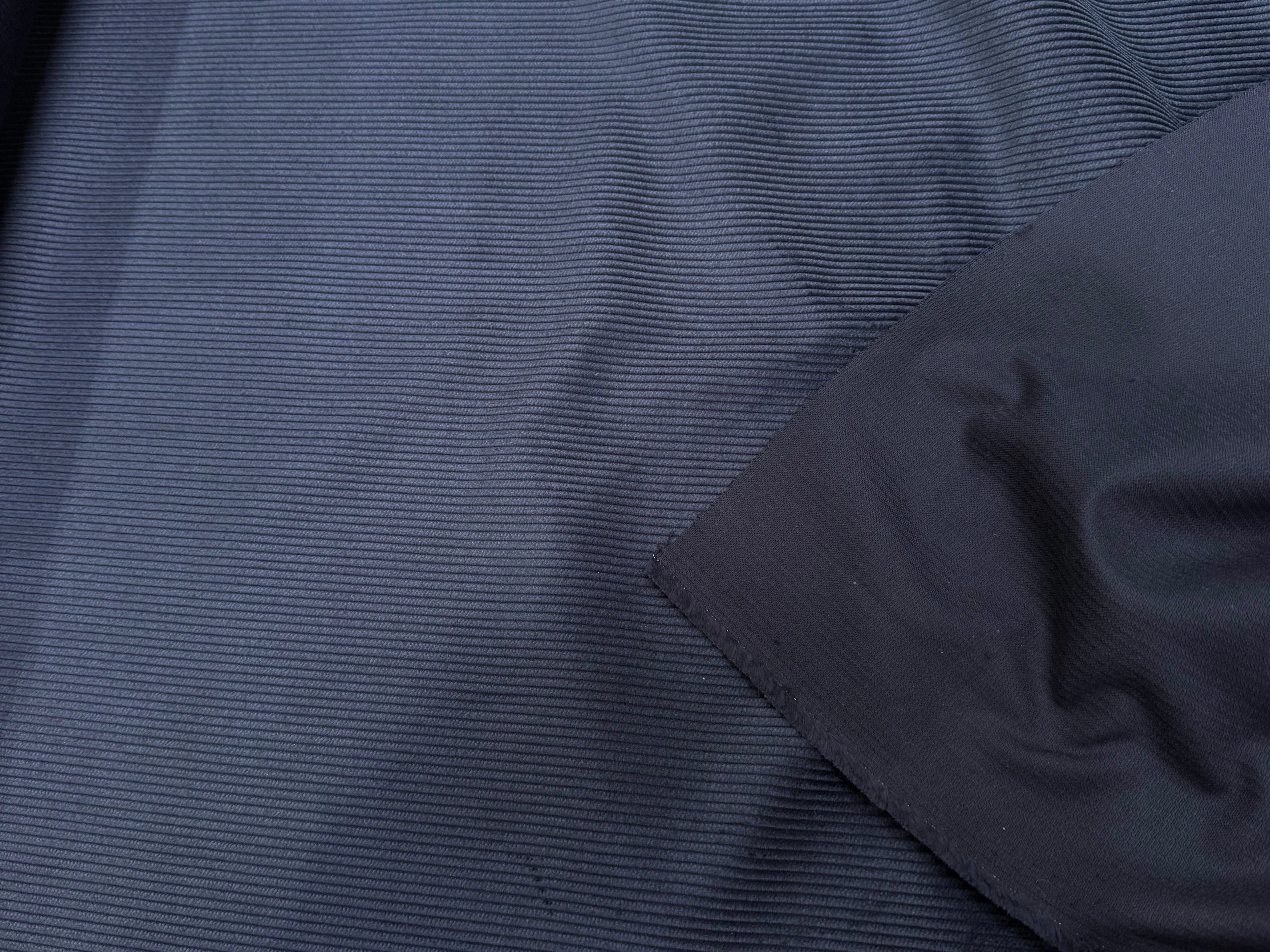 VELOURS DE COTON CLASSIQUE 300 RAIES BLEU MARINE 100% COTON - My Little Coupon