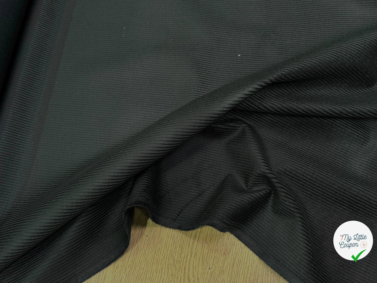 VELOURS DE COTON CLASSIQUE 300 RAIES VERT FONCÉ 100% COTON - My Little Coupon
