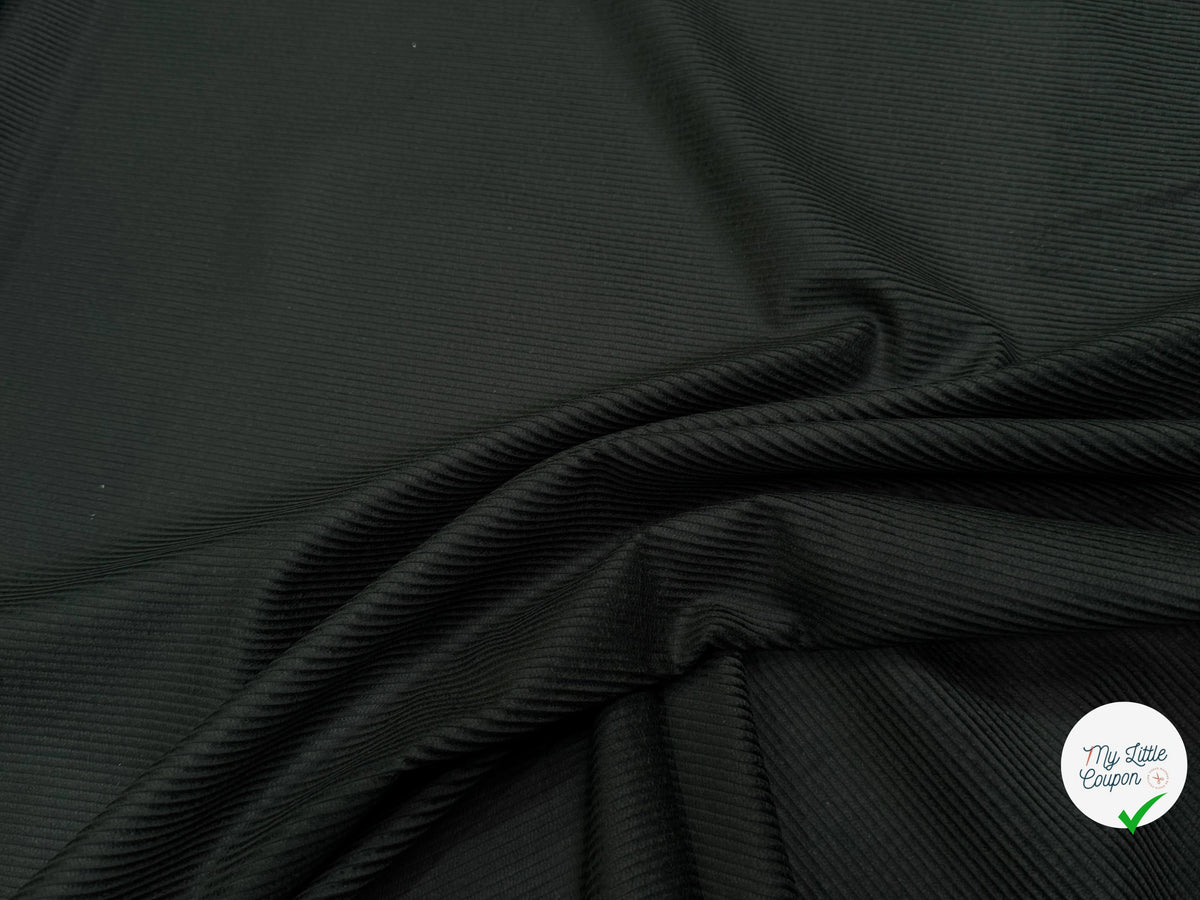 VELOURS DE COTON CLASSIQUE 300 RAIES VERT FONCÉ 100% COTON - My Little Coupon