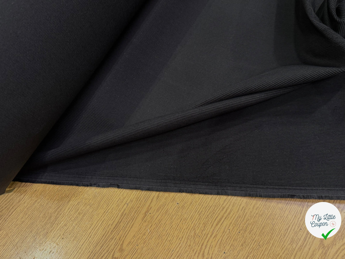 VELOURS DE COTON CLASSIQUE 500 RAIES NOIR 100% COTON - My Little Coupon