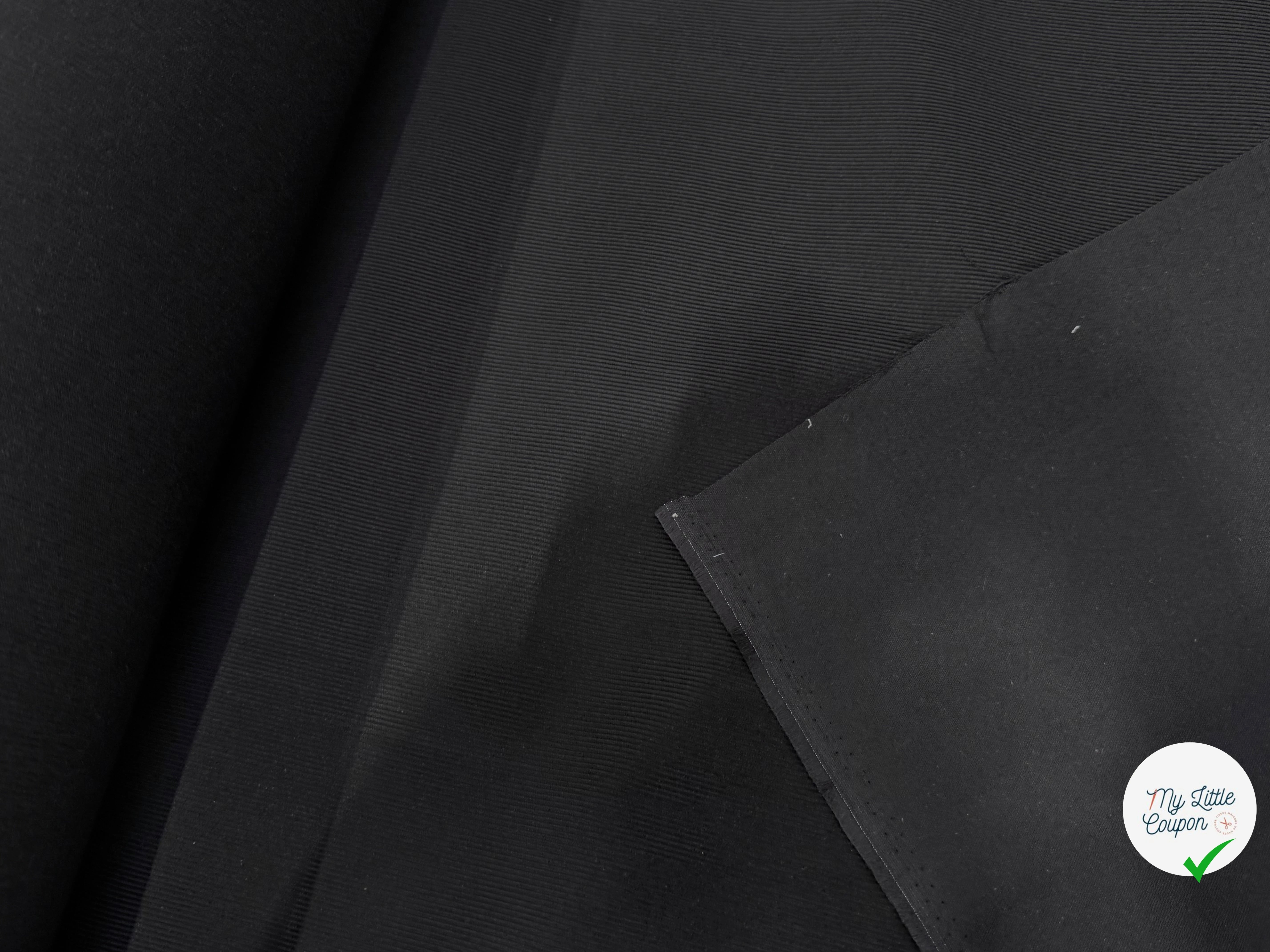 VELOURS DE COTON CLASSIQUE 500 RAIES NOIR 100% COTON - My Little Coupon