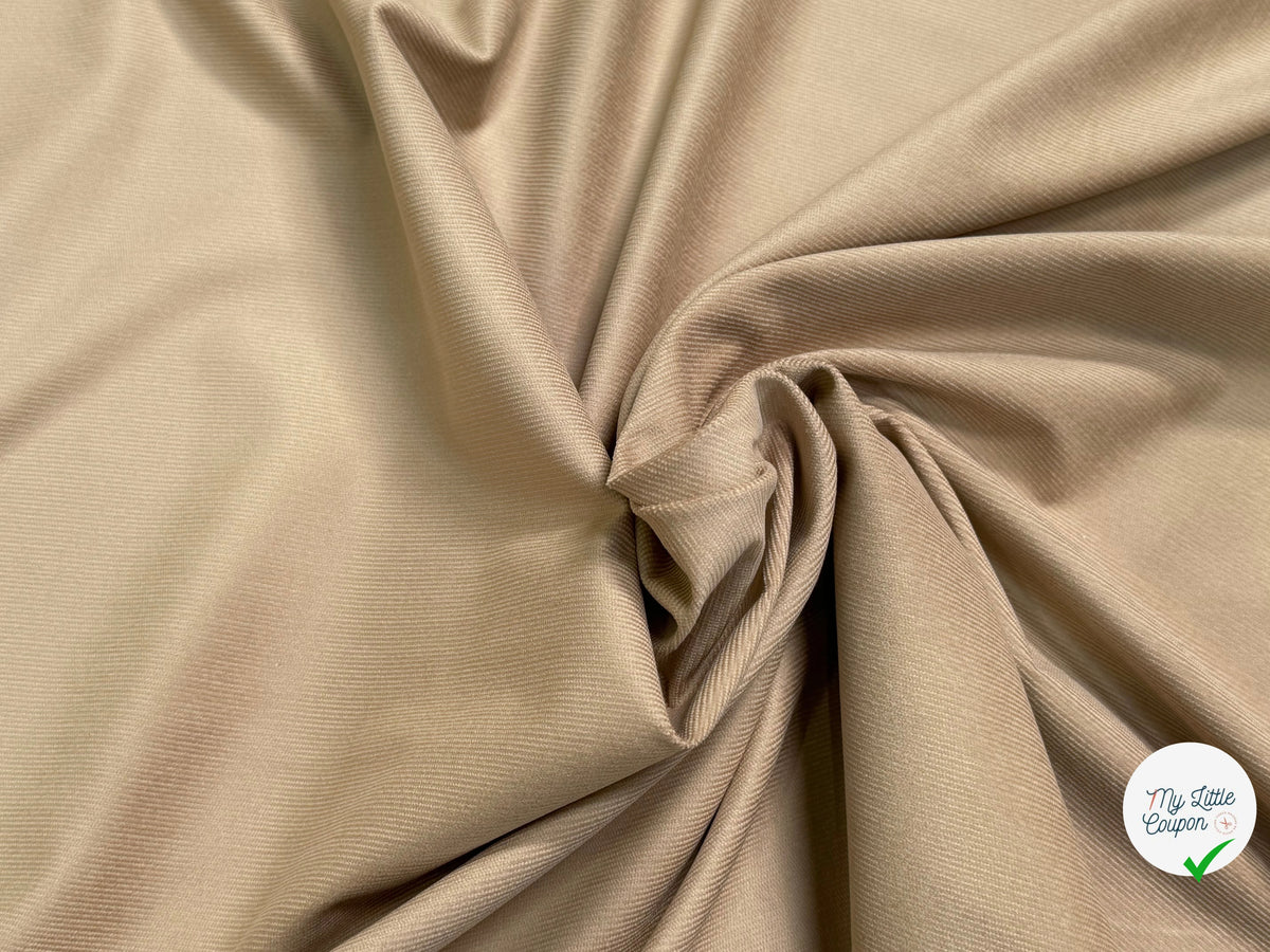 VELOURS DE COTON CLASSIQUE 800 RAIES STRETCH BEIGE 98% COTON - My Little Coupon