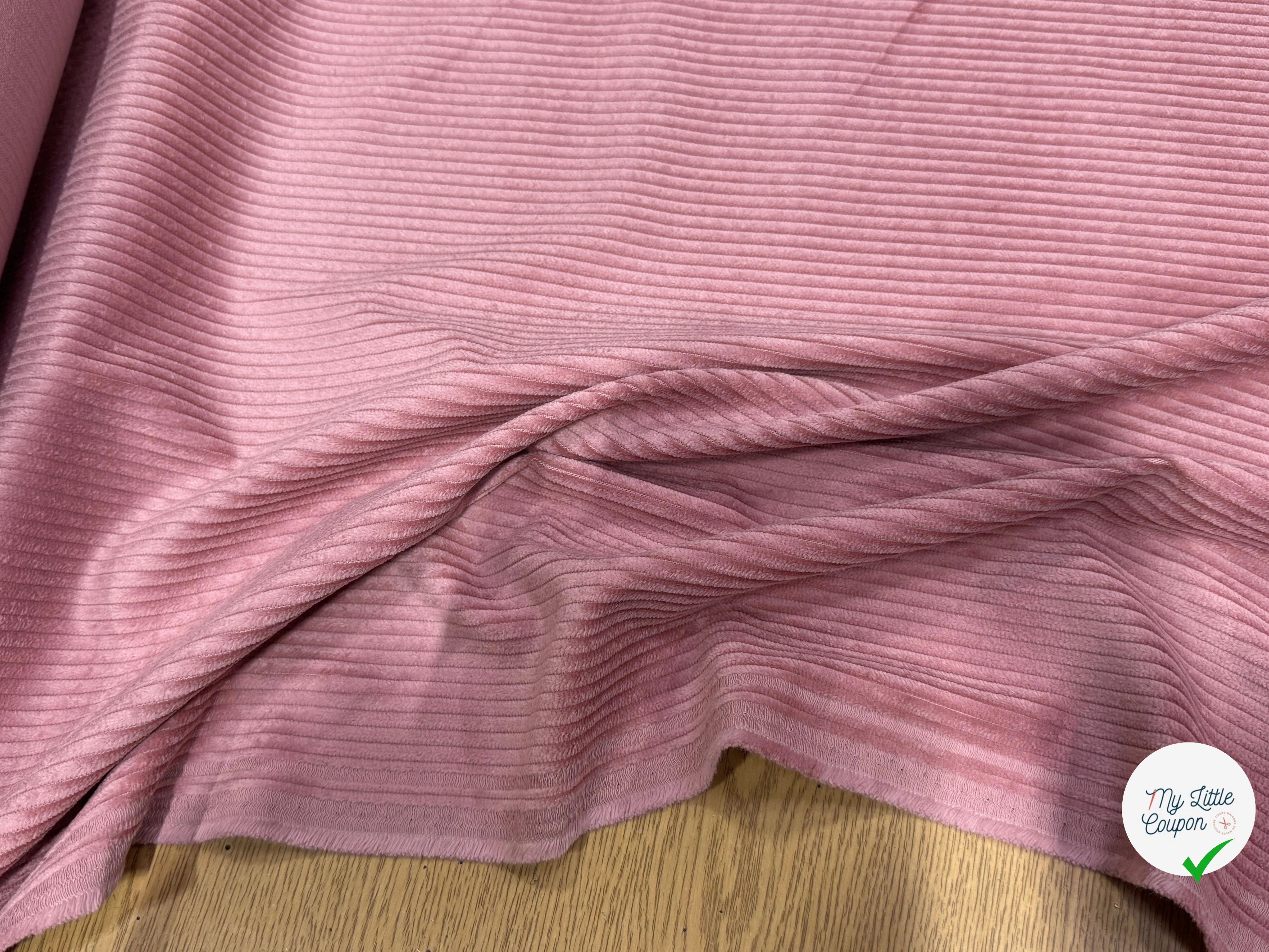 VELOURS DE COTON CLASSIQUE CÂBLÉ ROSE 85% COTON - My Little Coupon
