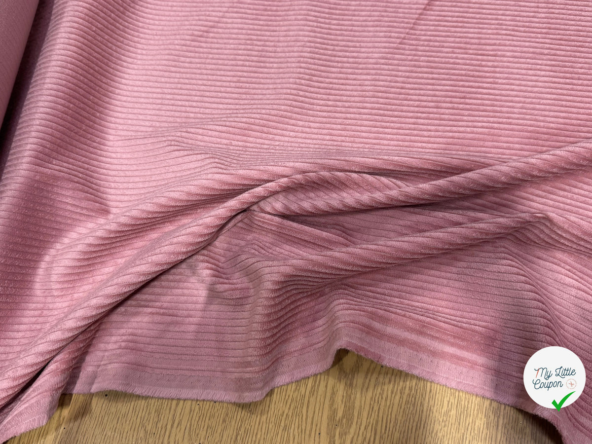 VELOURS DE COTON CLASSIQUE CÂBLÉ ROSE 85% COTON - My Little Coupon