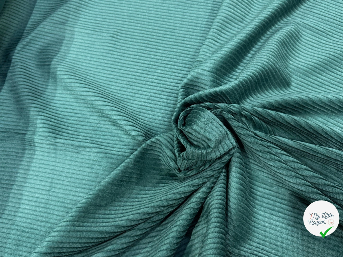 VELOURS DE COTON CLASSIQUE CÂBLÉ VERT FONCÉ 85% COTON - My Little Coupon