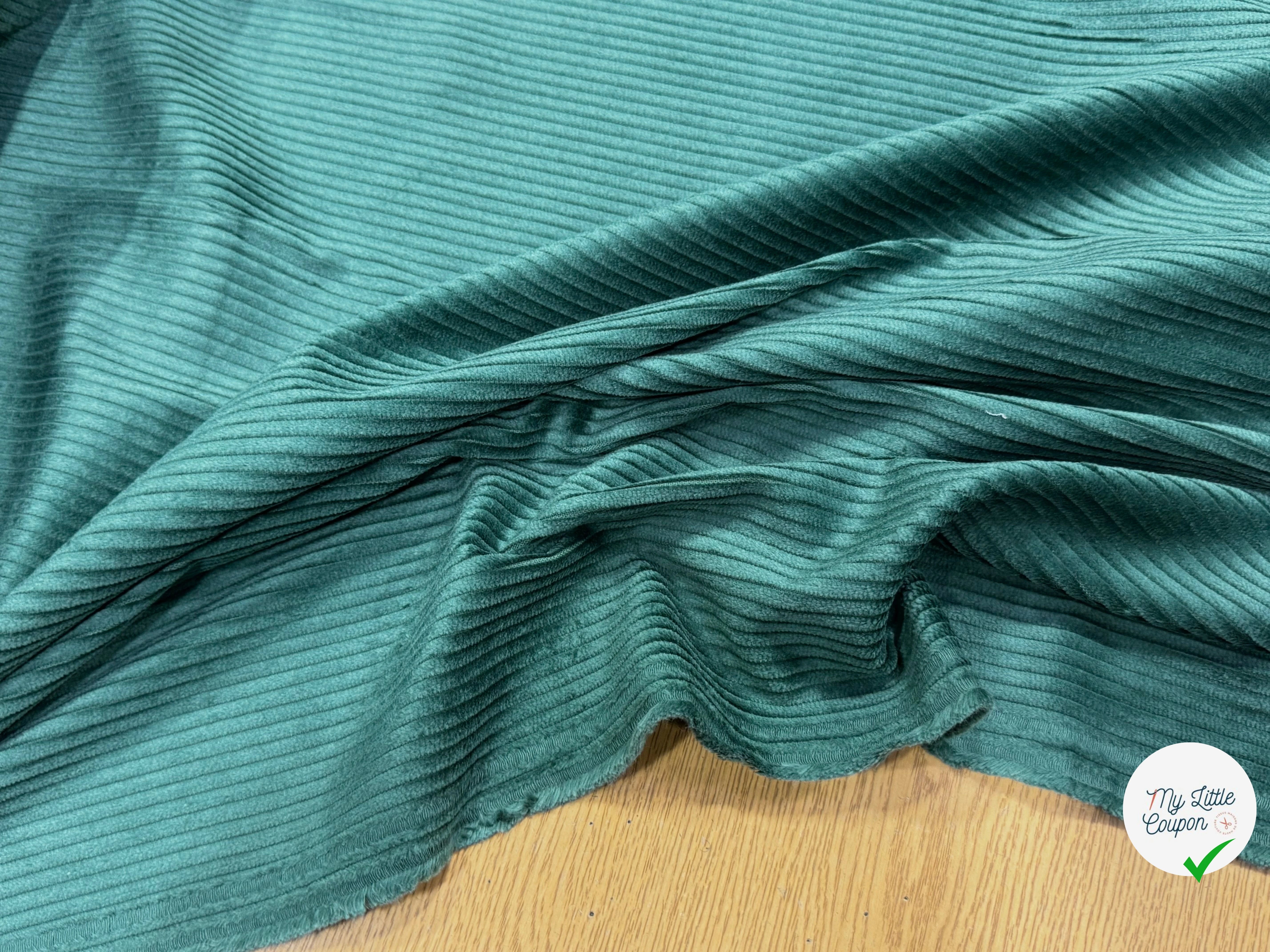 VELOURS DE COTON CLASSIQUE CÂBLÉ VERT FONCÉ 85% COTON - My Little Coupon