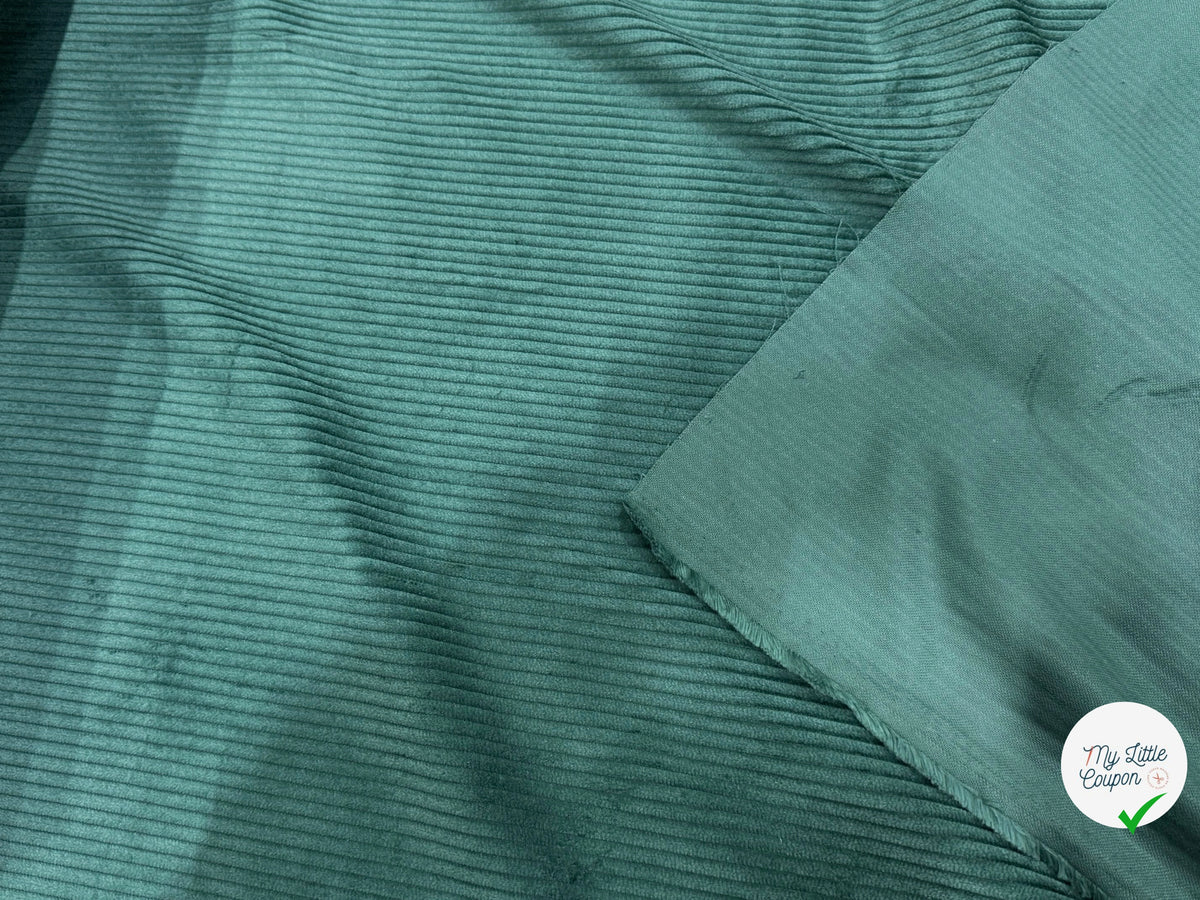 VELOURS DE COTON CLASSIQUE CÂBLÉ VERT FONCÉ 85% COTON - My Little Coupon