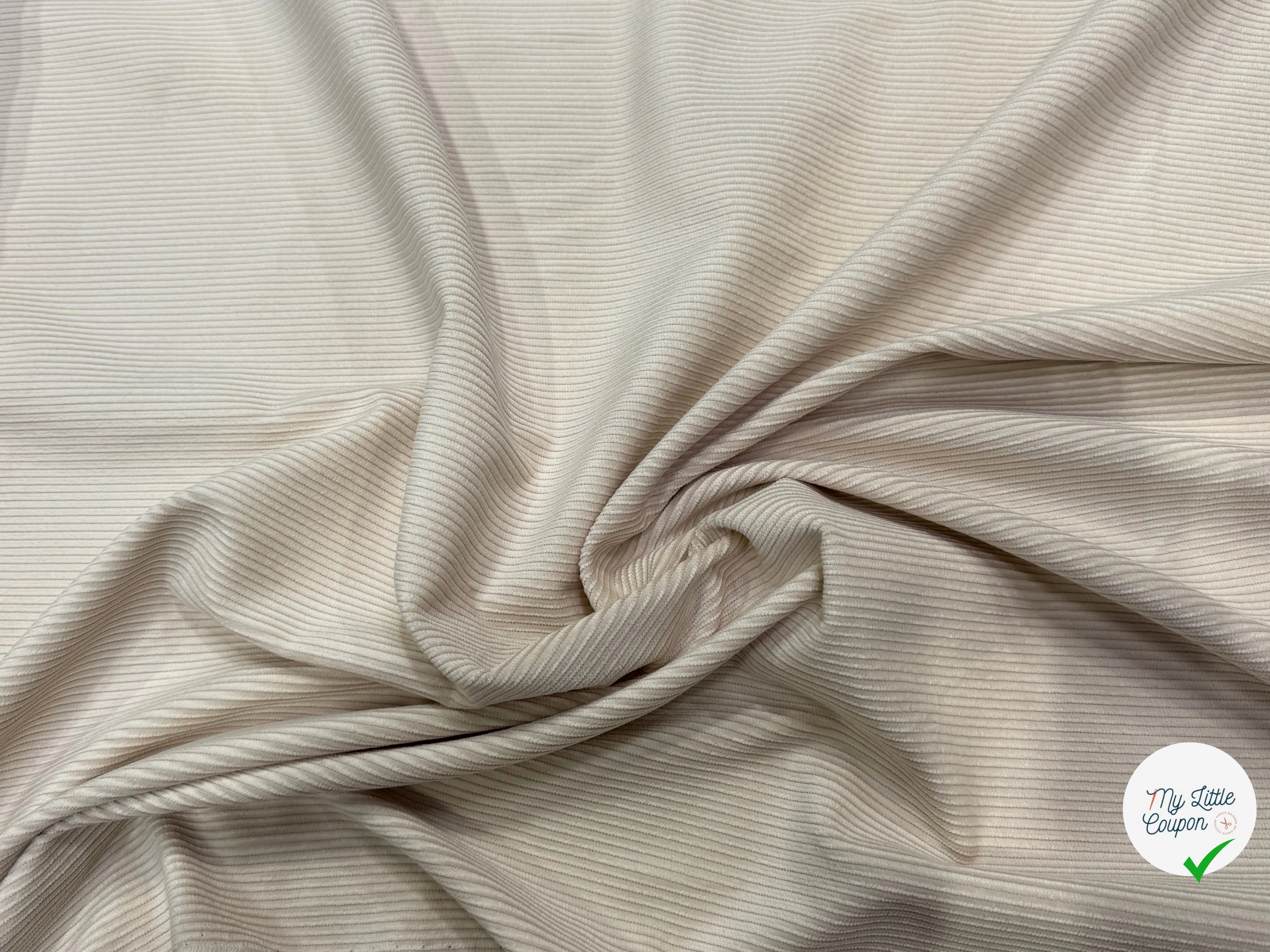 VELOURS DE COTON ET LYOCELL 300 RAIES BEIGE 58% COTON 42% LYOCELL - My Little Coupon