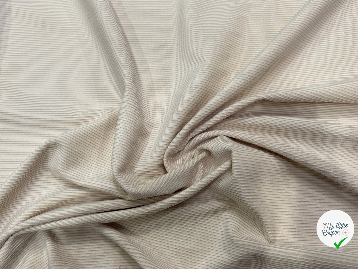 VELOURS DE COTON ET LYOCELL 300 RAIES BEIGE 58% COTON 42% LYOCELL - My Little Coupon