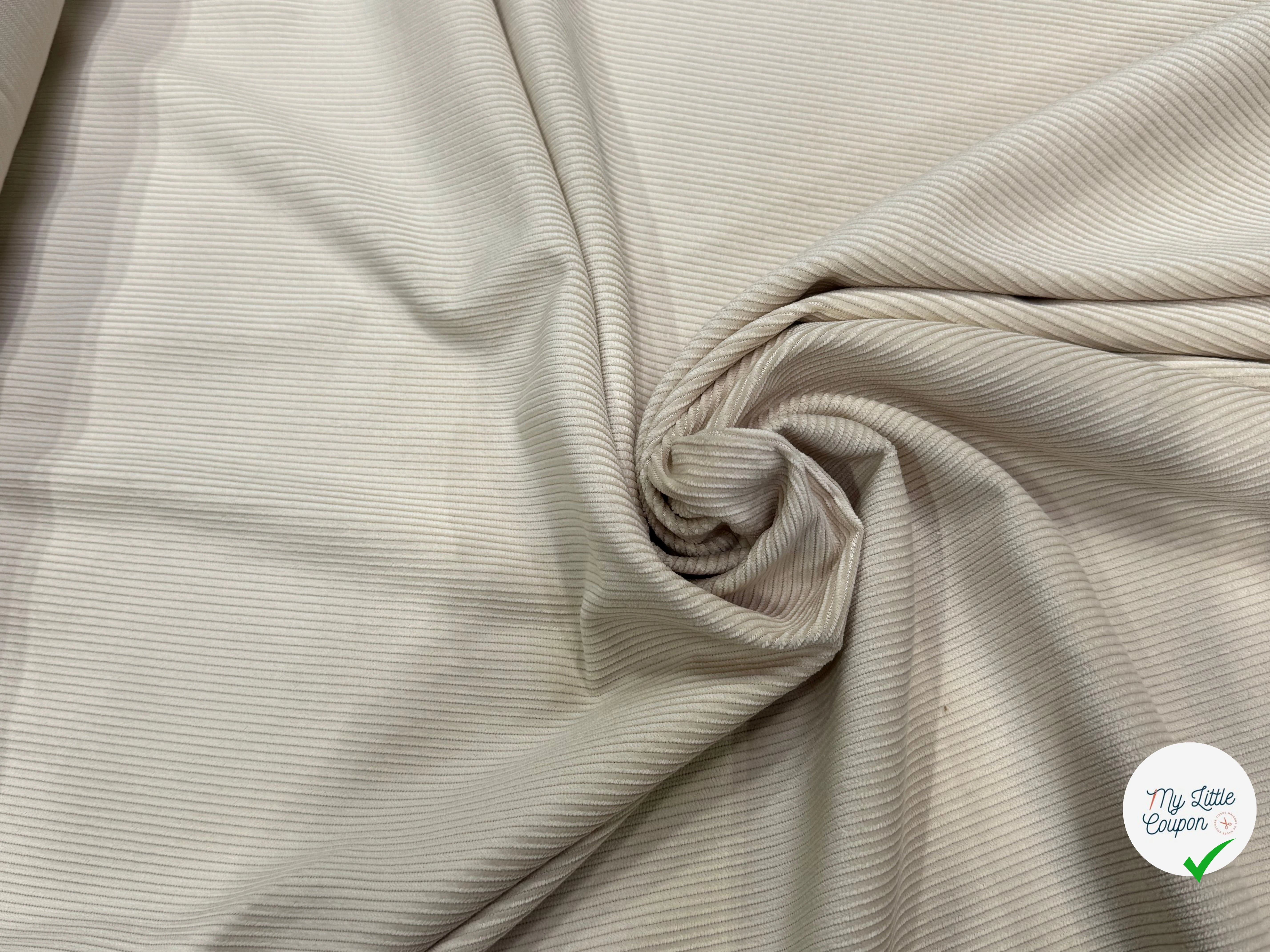 VELOURS DE COTON ET LYOCELL 300 RAIES BEIGE 58% COTON 42% LYOCELL - My Little Coupon