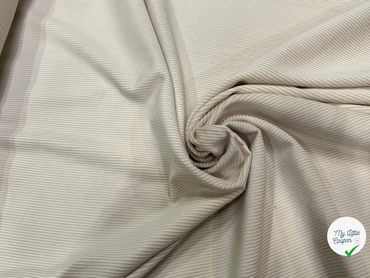 VELOURS DE COTON ET LYOCELL 300 RAIES BEIGE 58% COTON 42% LYOCELL - My Little Coupon