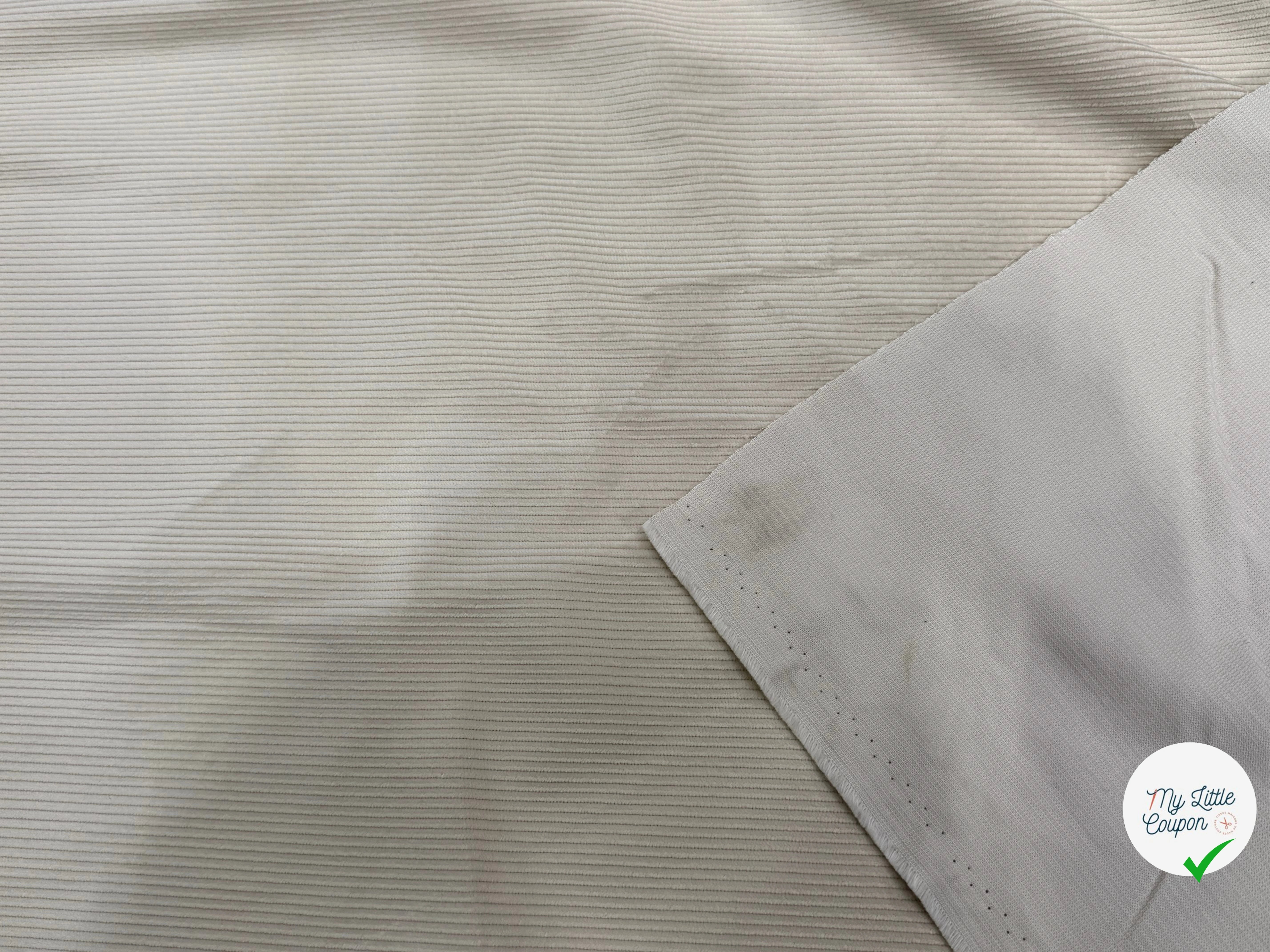 VELOURS DE COTON ET LYOCELL 300 RAIES BEIGE 58% COTON 42% LYOCELL - My Little Coupon