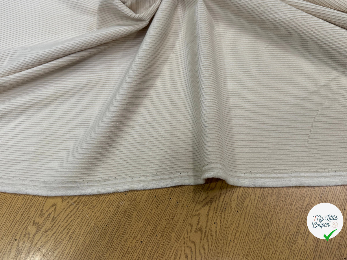 VELOURS DE COTON ET LYOCELL 300 RAIES BEIGE 58% COTON 42% LYOCELL - My Little Coupon