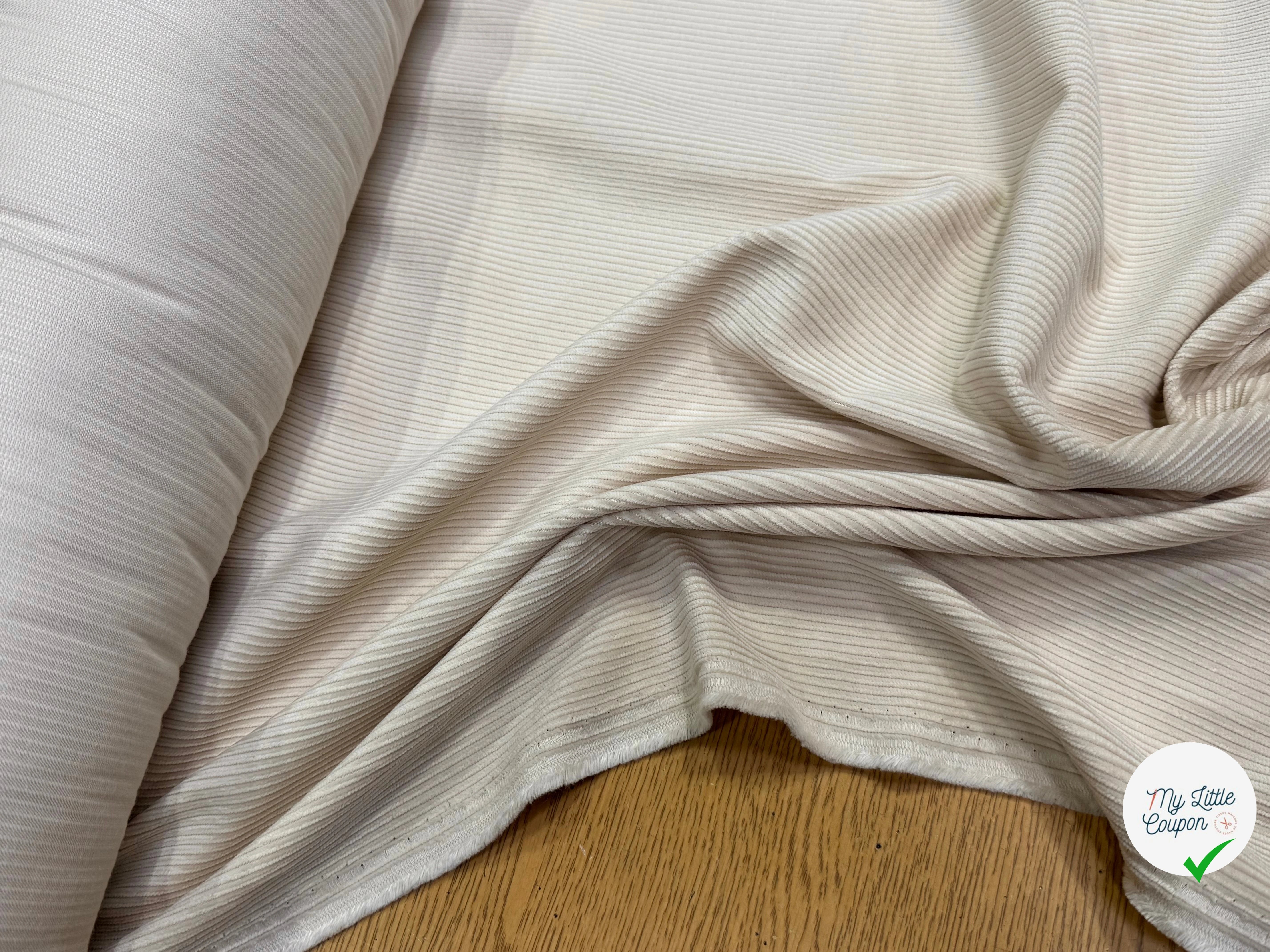 VELOURS DE COTON ET LYOCELL 300 RAIES BEIGE 58% COTON 42% LYOCELL - My Little Coupon
