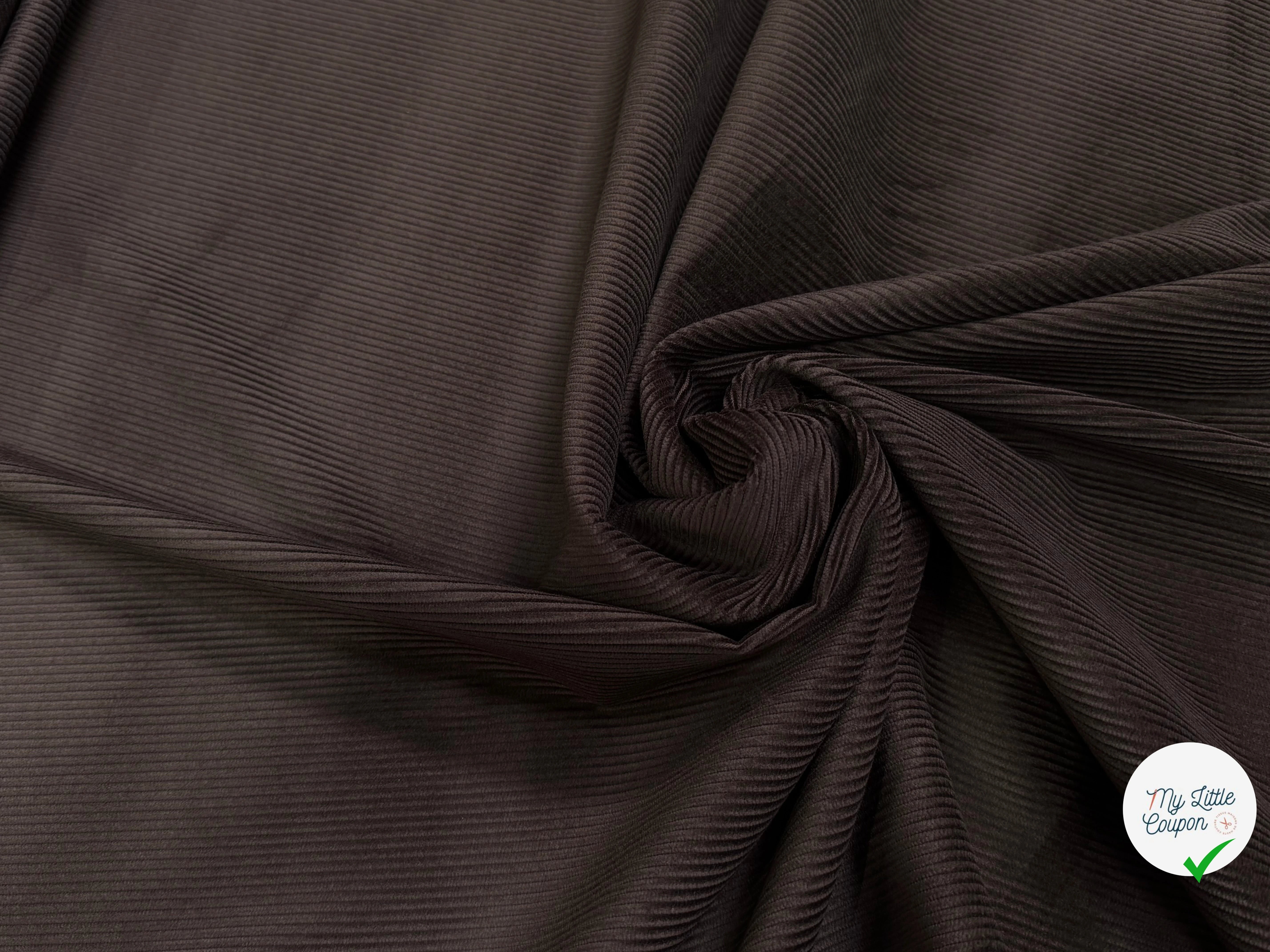 VELOURS DE COTON ET LYOCELL 300 RAIES MARRON 58% COTON 42% LYOCELL - My Little Coupon