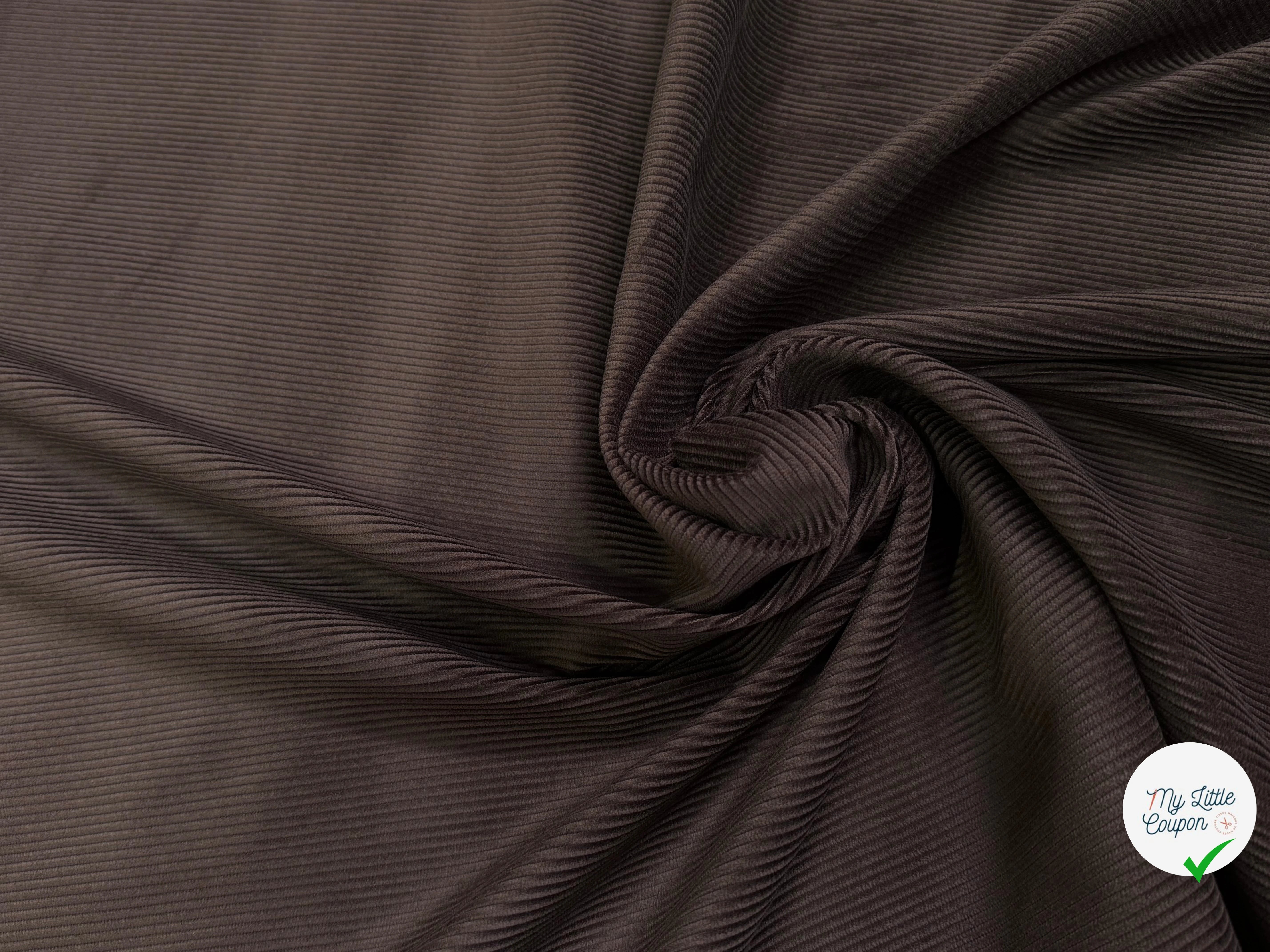 VELOURS DE COTON ET LYOCELL 300 RAIES MARRON 58% COTON 42% LYOCELL - My Little Coupon