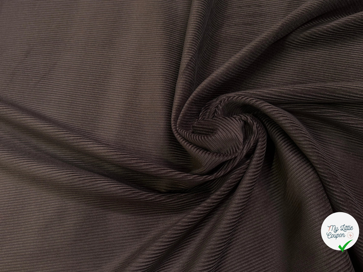 VELOURS DE COTON ET LYOCELL 300 RAIES MARRON 58% COTON 42% LYOCELL - My Little Coupon