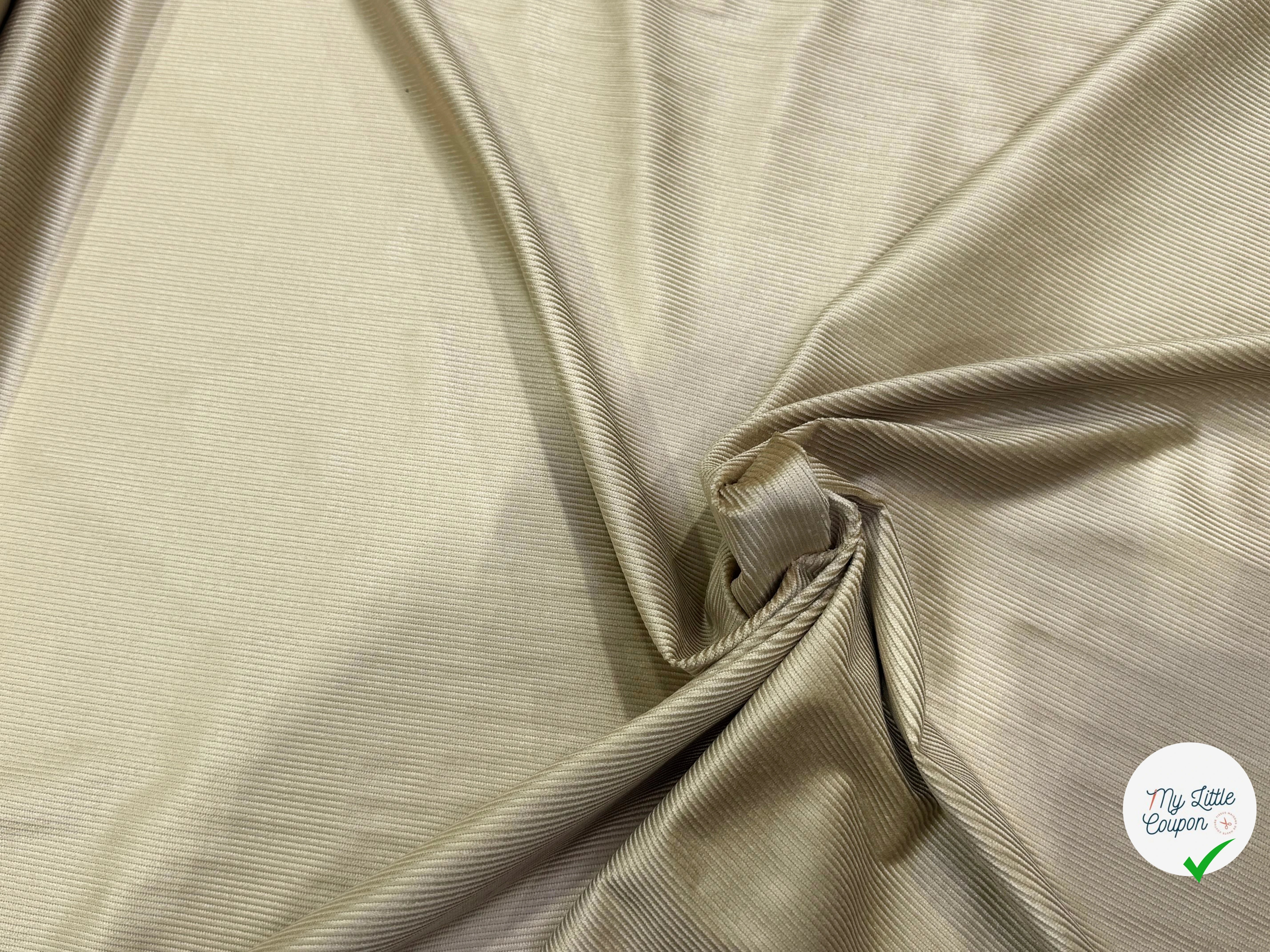 VELOURS DE COTON ET MODAL 500 RAIES STRETCH BEIGE 78% COTON - My Little Coupon